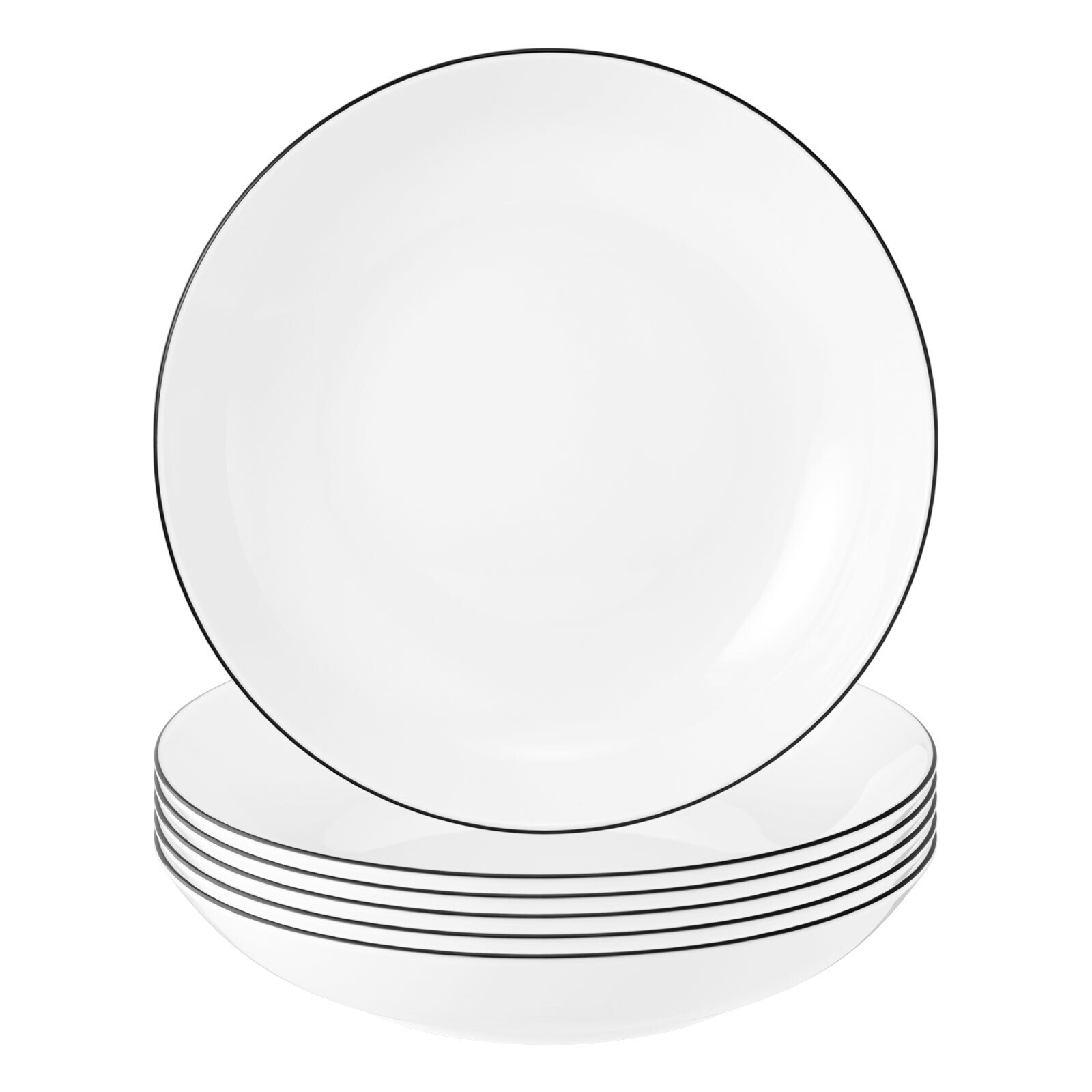 Seltmann Weiden Suppenteller rund Lido Black Line &oslash; 21 cm 6er Set - Bild 1