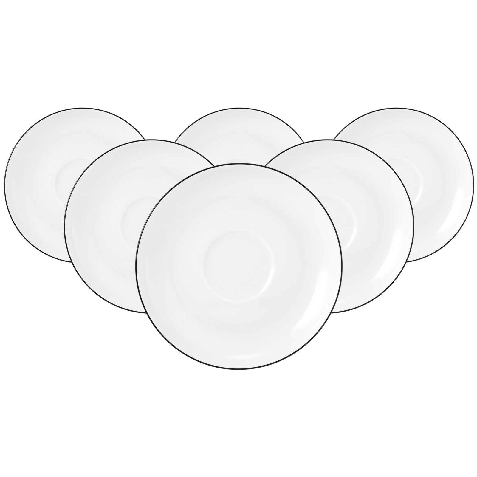 Seltmann Weiden Untertassen Lido Black Line &oslash; 14,5 cm 6er Set - Bild 1