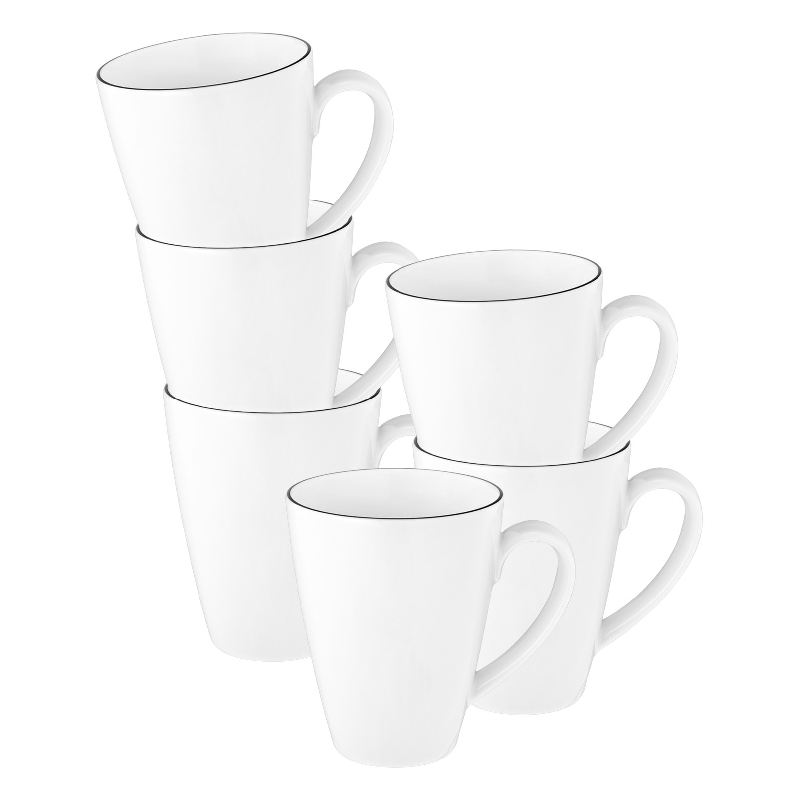 Seltmann Weiden Kaffeebecher Tambel Lido Black Line 350 ml 6er Set - Bild 1