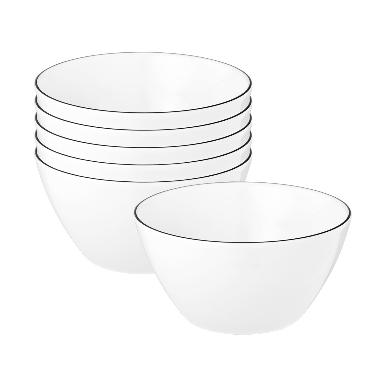 Seltmann Weiden M&uuml;slischalen Lido Black Line &oslash; 15 cm 6er Set - Bild 1