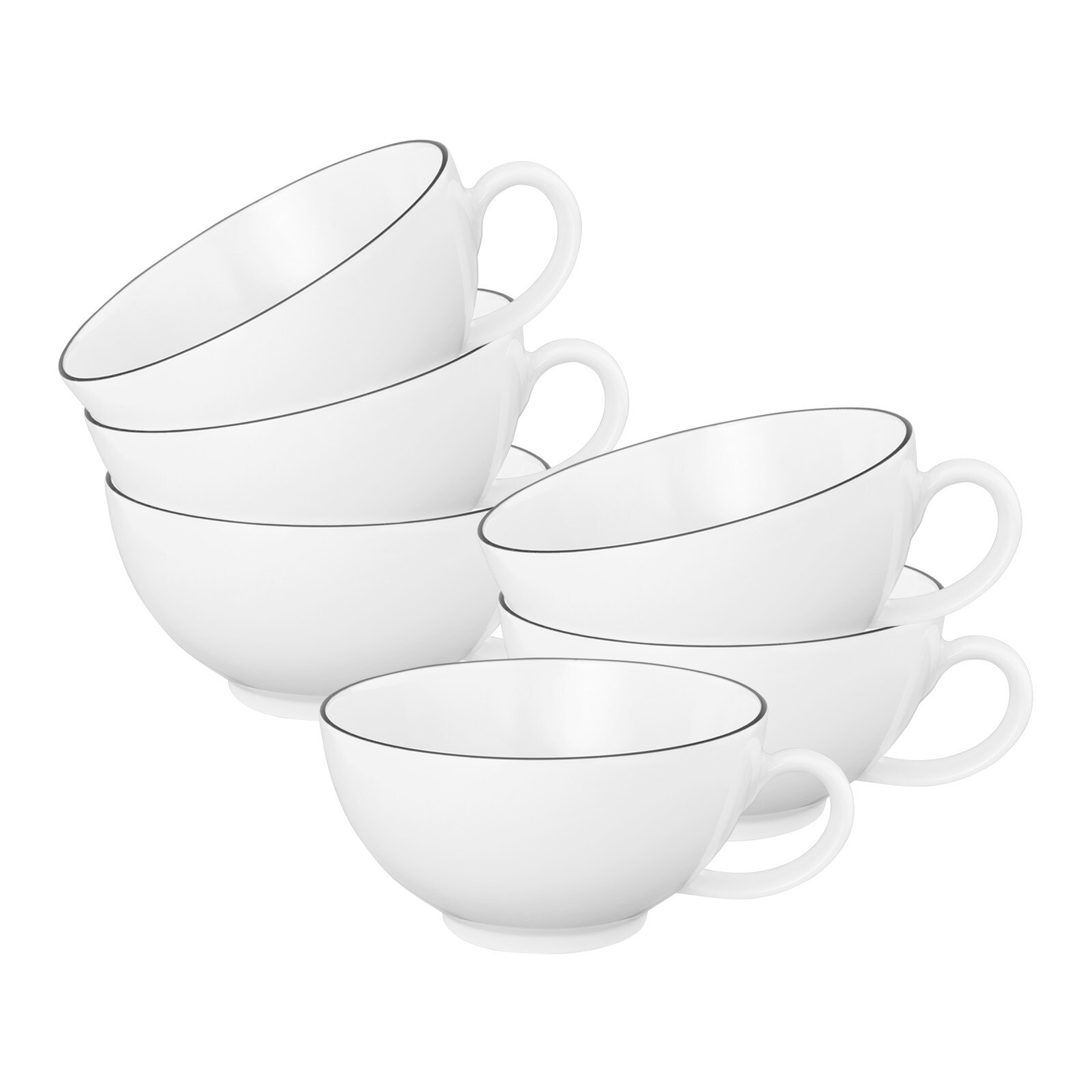 Seltmann Weiden Teetassen Lido Black Line 200 ml 6er Set - Bild 1