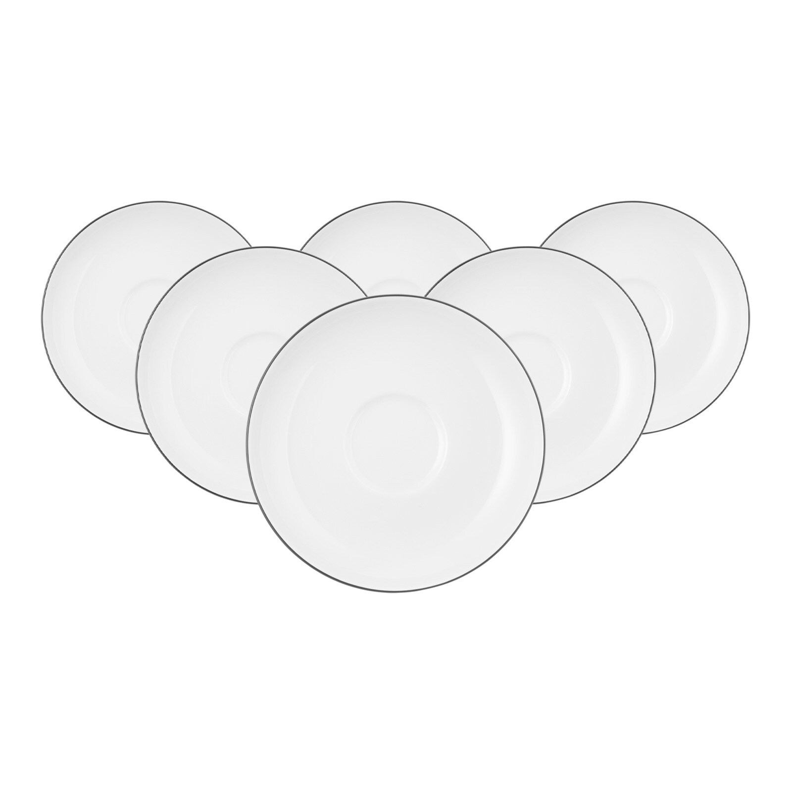 Seltmann Weiden Teeuntertassen rund Lido Black Line &oslash; 13 cm 6er Set - Bild 1