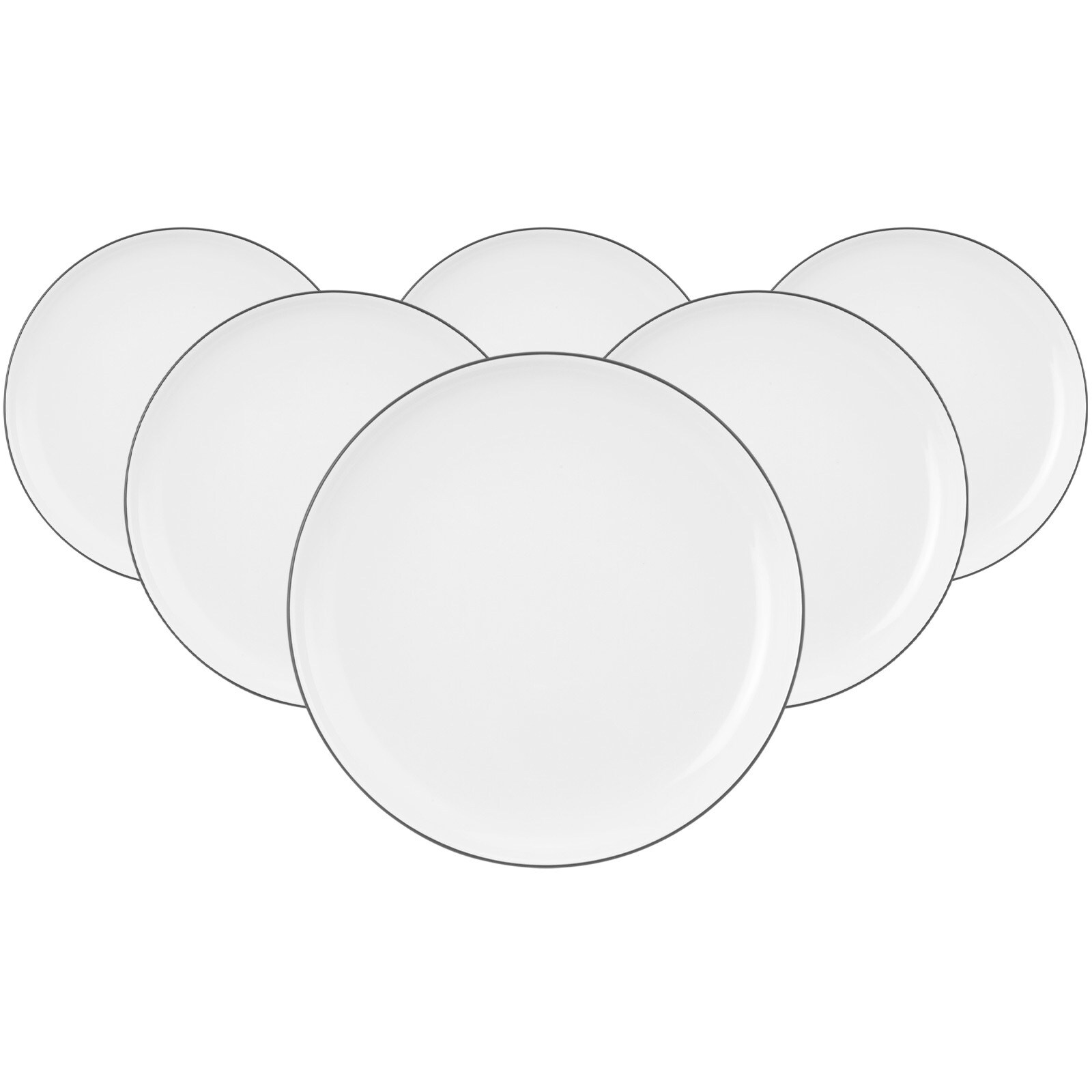 Seltmann Weiden Brotteller rund Lido Black Line &oslash; 17 cm 6er Set - Bild 1