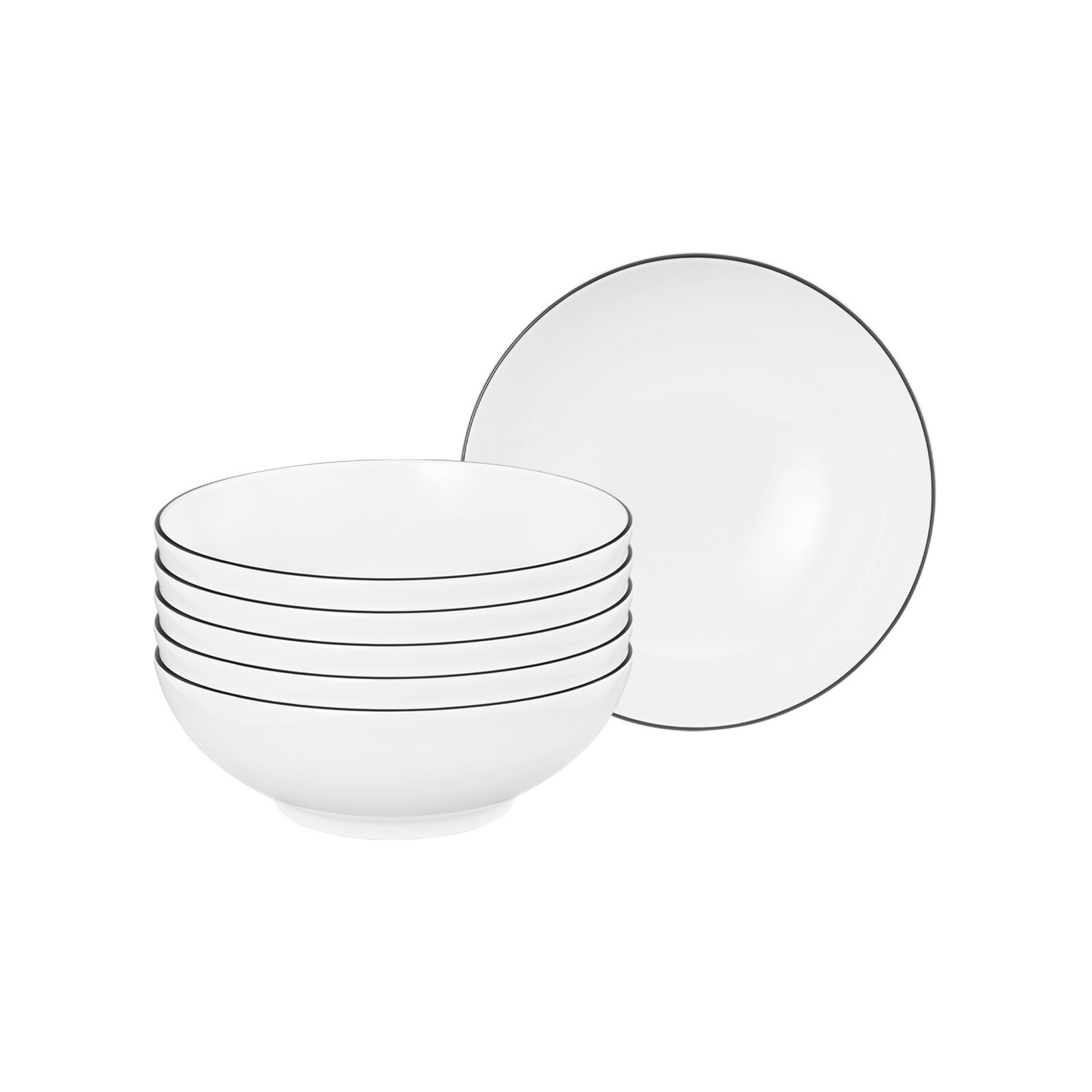 Seltmann Weiden Dessertschalen Lido Black Line &oslash; 15 cm 6er Set - Bild 1