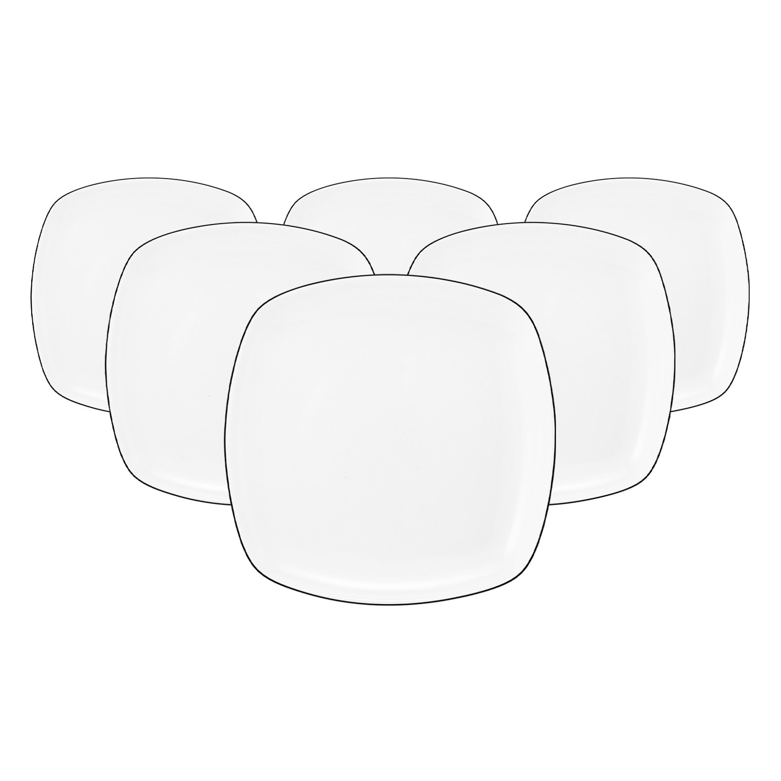 Seltmann Weiden Brotteller eckig Lido Black Line &oslash; 17,5 cm 6er Set - Bild 1