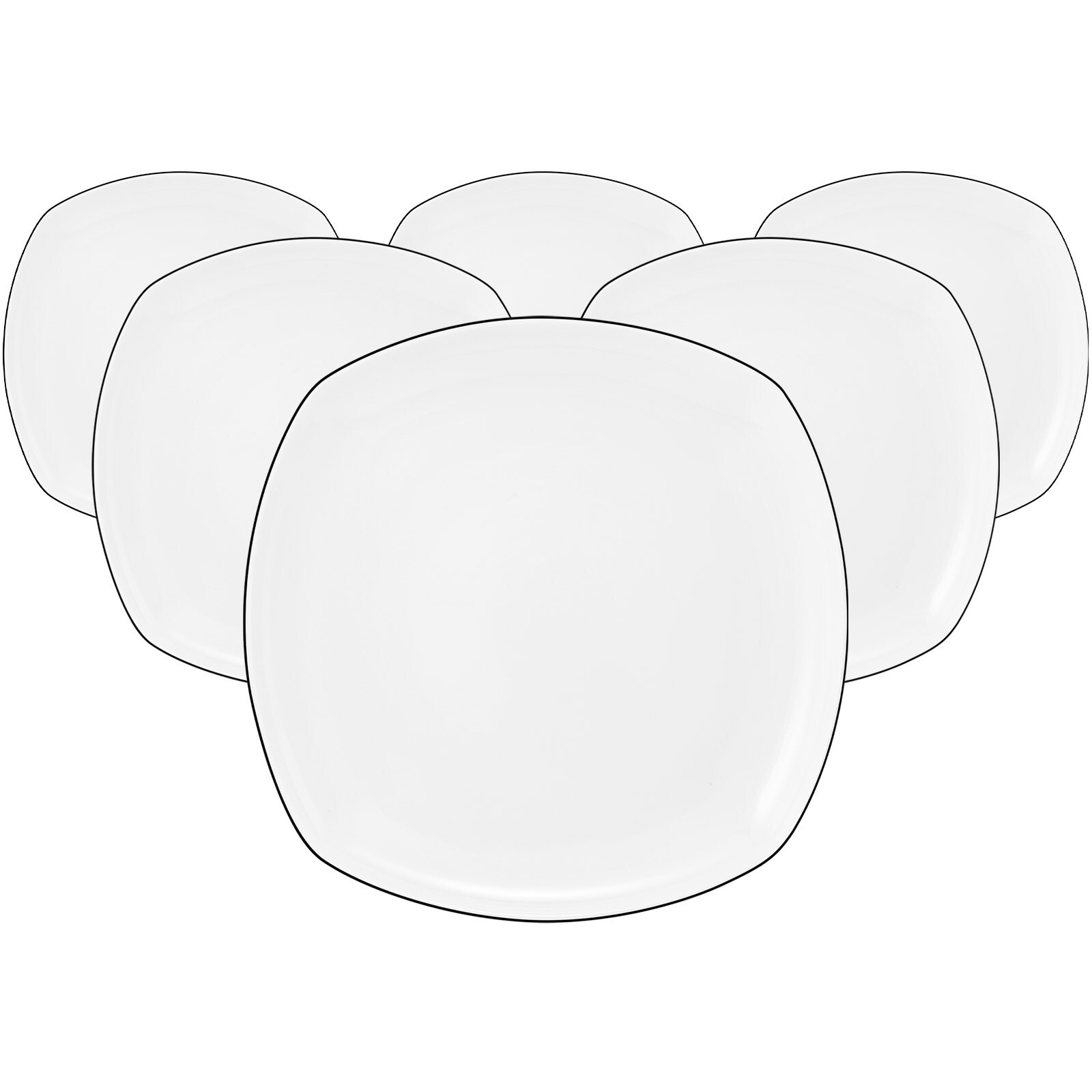 Seltmann Weiden Speiseteller eckig Lido Black Line &oslash; 26 cm 6er Set - Bild 1