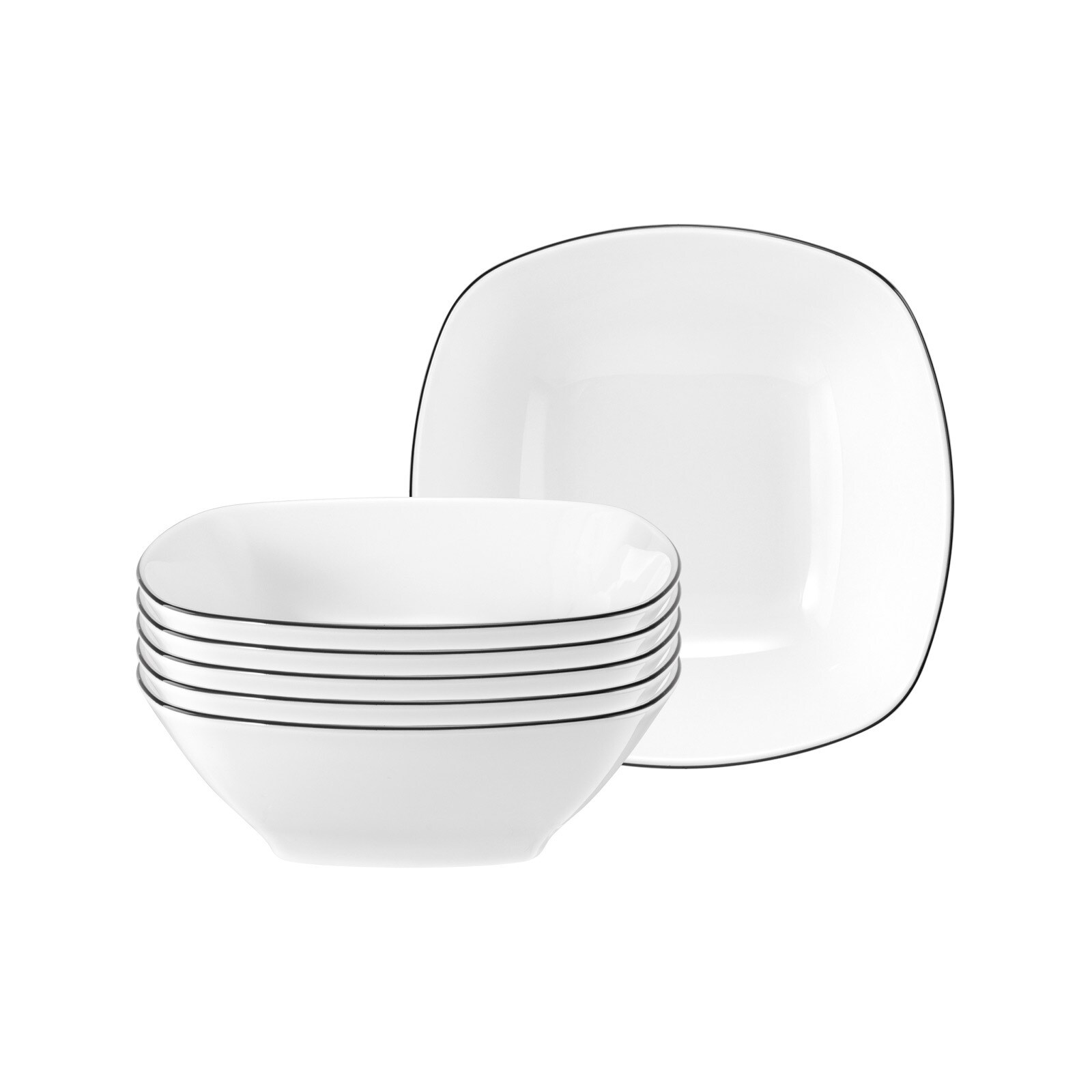 Seltmann Weiden Dessertschalen Lido Black Line 15 x 15 cm 6er Set - Bild 1