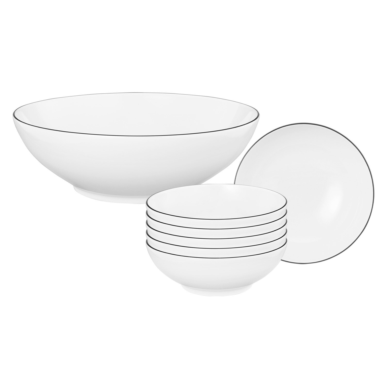 Seltmann Weiden Sch&uuml;ssel Set Lido Black Line 7er Set - Bild 1