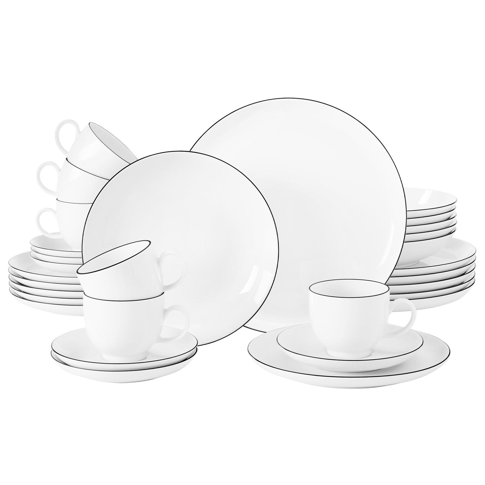 Seltmann Weiden Kombiservice Lido Black Line 30er Set - Bild 1