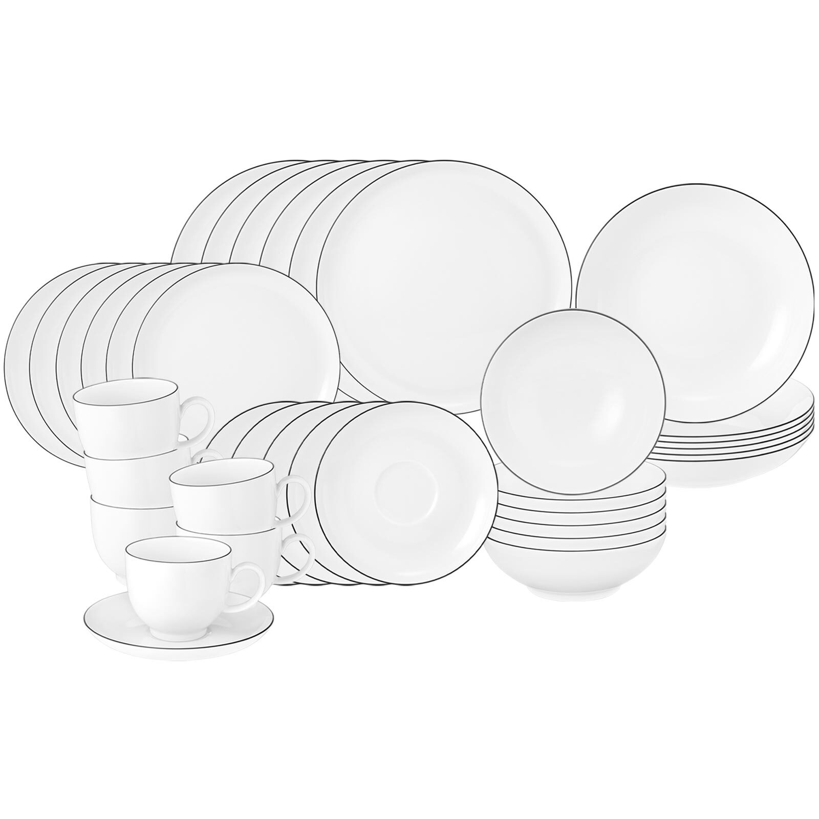 Seltmann Weiden Komplett-Service Lido Black Line 36er Set - Bild 1