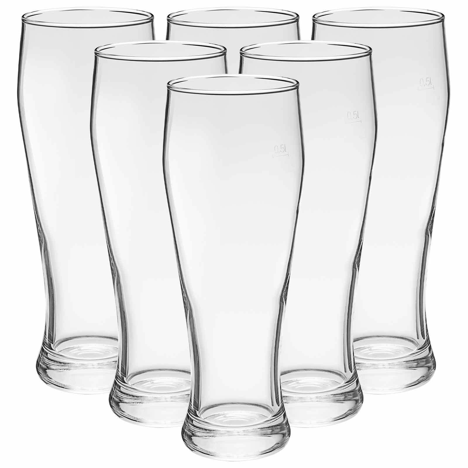 Van Well Weizenbiergl&auml;ser (geeicht) Bavaria 0,5 l 6er Set - Bild 1