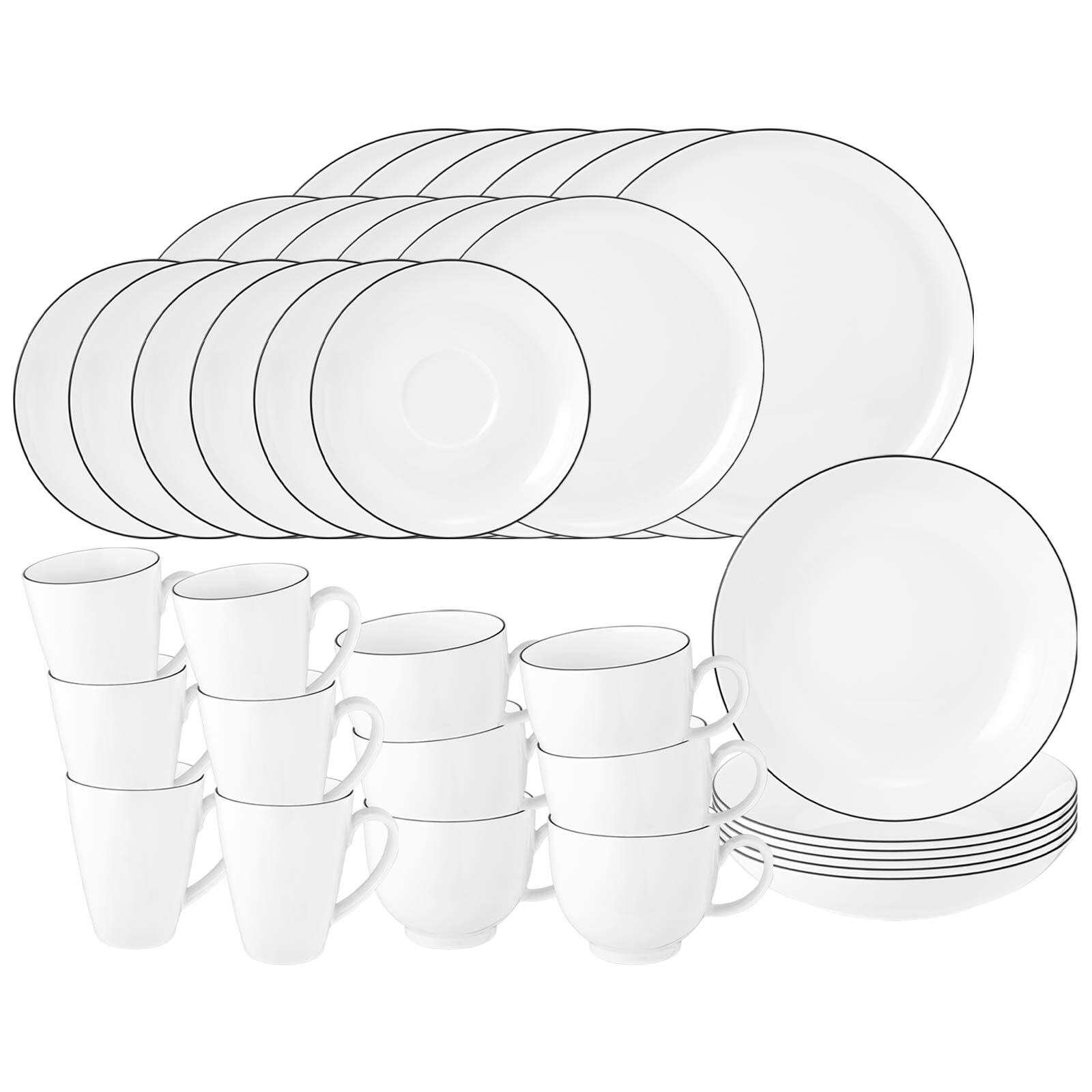 Seltmann Weiden Komplett-Service Lido Black Line 36er Set - Bild 1