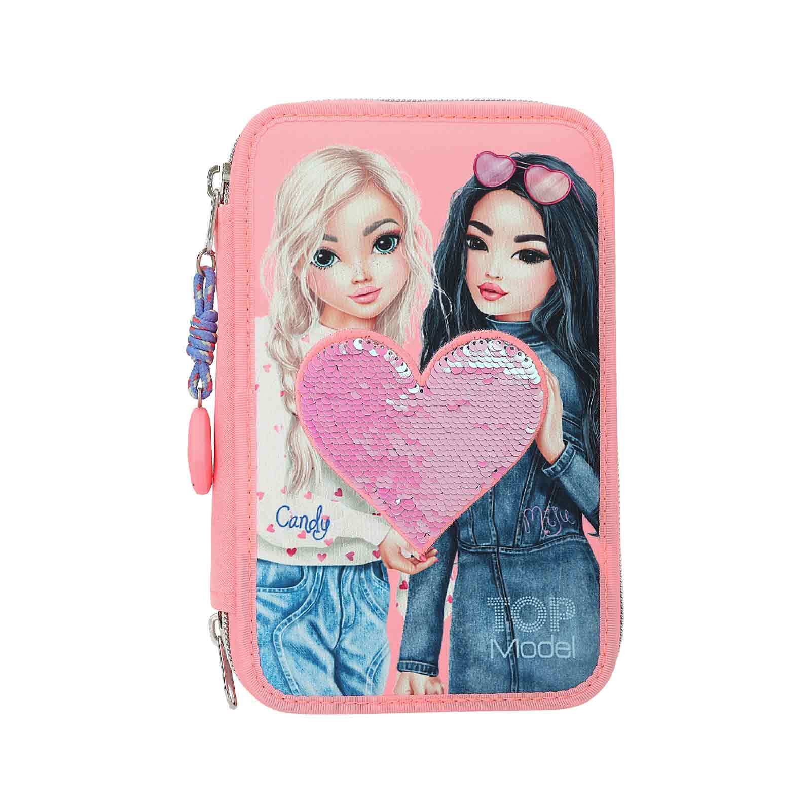 Depesche 3-Fach Federtasche inkl. Stifte TOPModel 20,5 x 14,3 x 7,5 cm - Bild 1