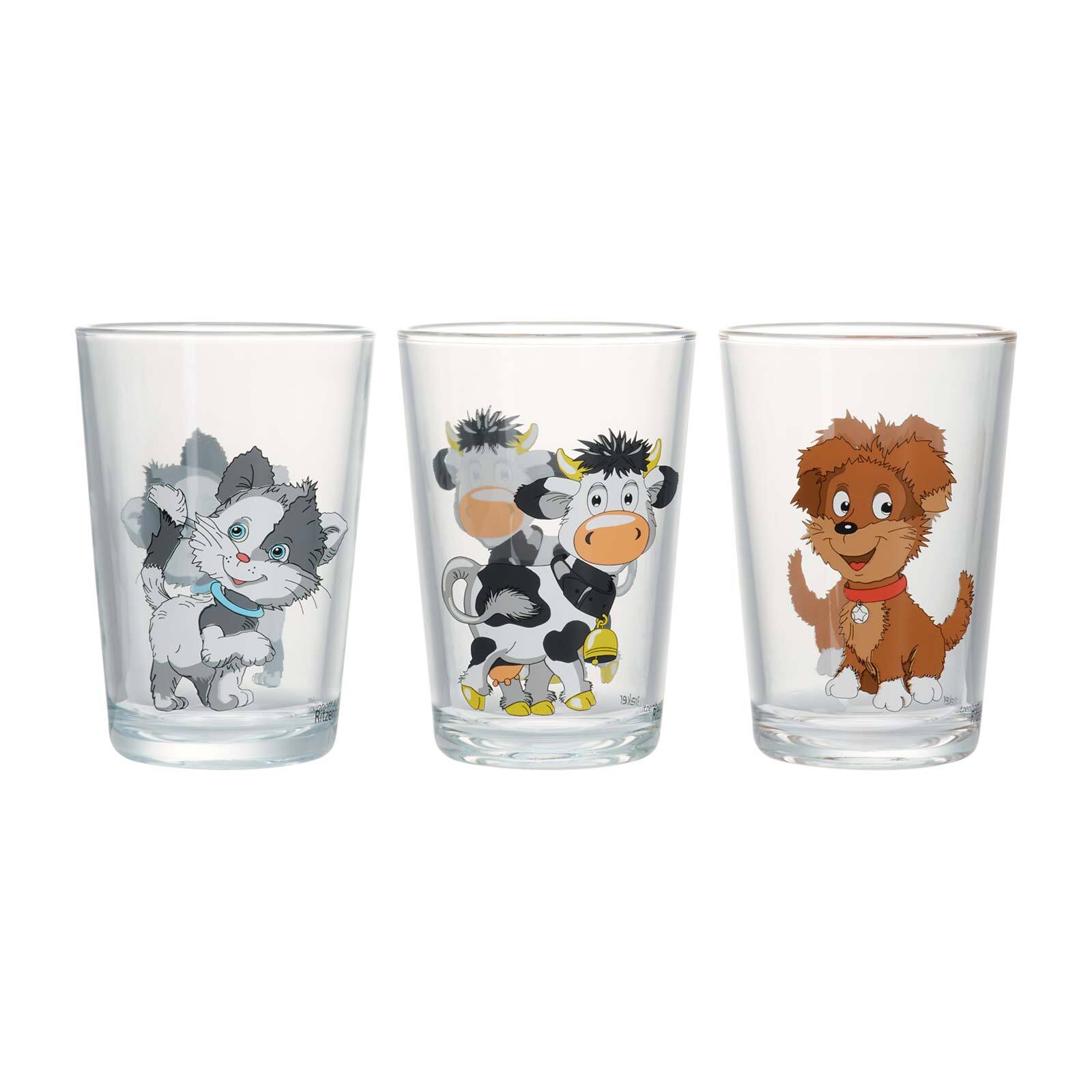 Ritzenhoff & Breker Kindergl&auml;ser Hoftiere 205 ml 3er Set - Bild 1