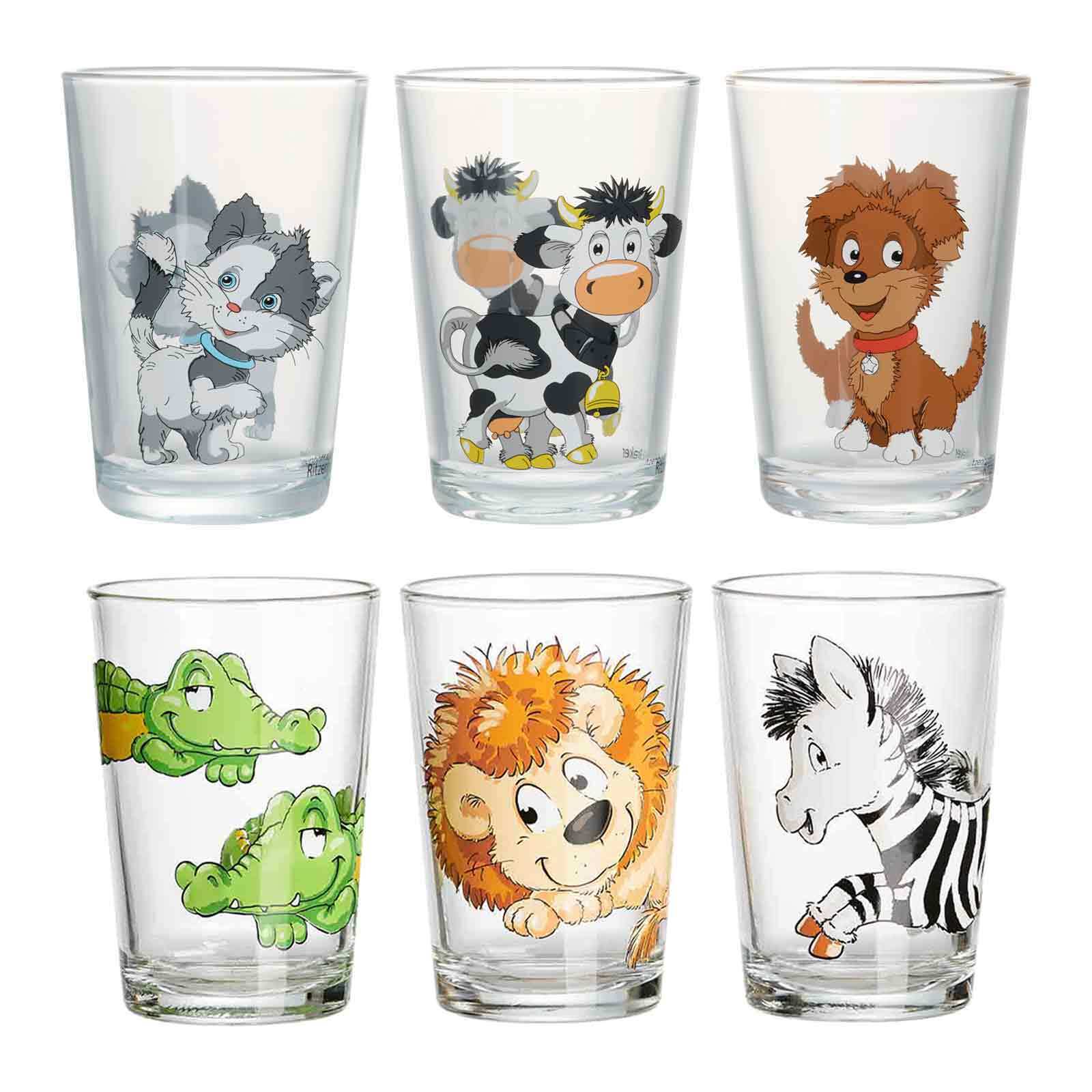 Ritzenhoff & Breker Kindergl&auml;ser Hof- und Zootiere 205 ml 6er Set - Bild 1
