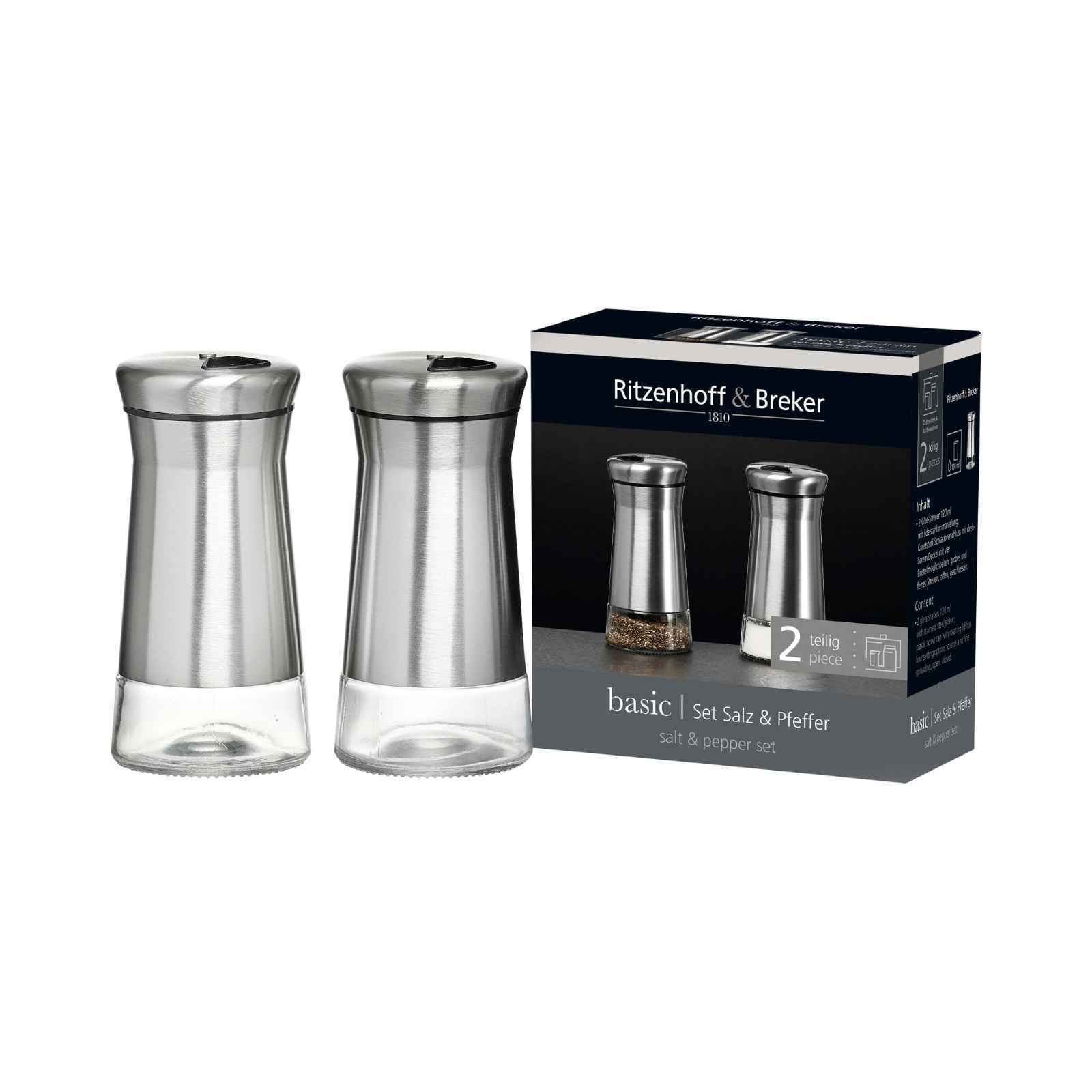 Ritzenhoff & Breker Salz- & Pfefferstreuer Basic 120 ml 2er Set - Bild 1