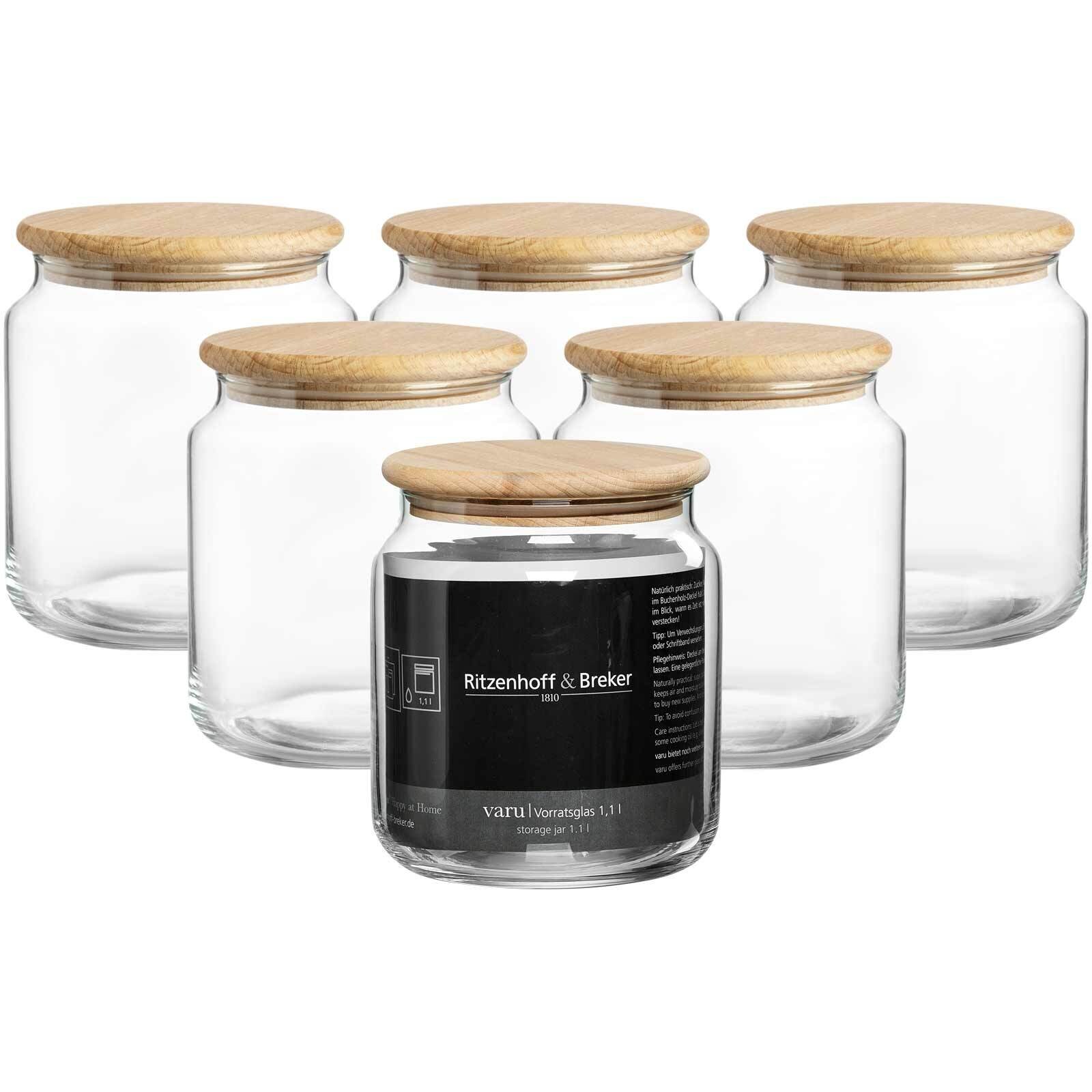 Ritzenhoff & Breker Vorratsgläser Varu 1,1 l 6er Set