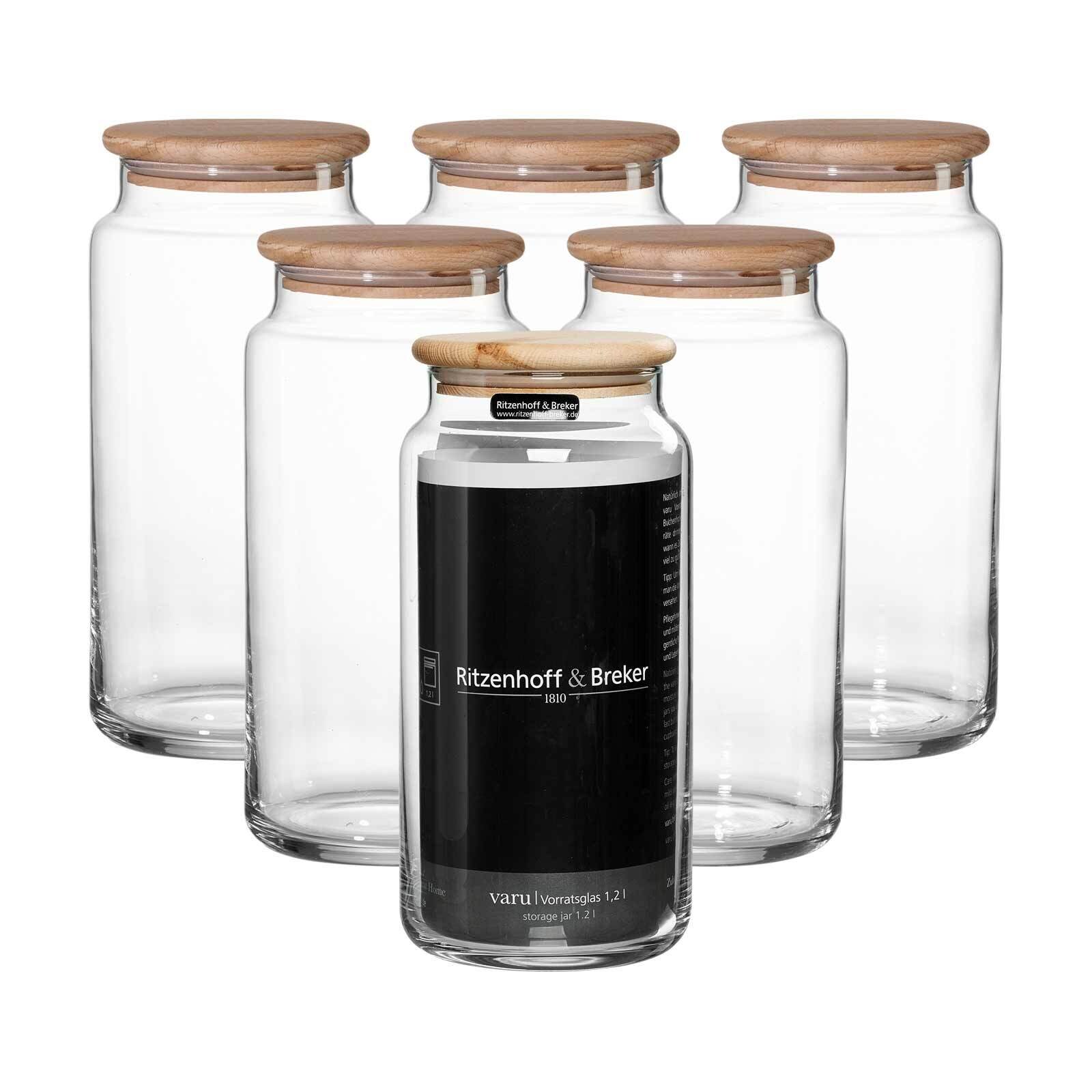 Ritzenhoff & Breker Vorratsgläser Varu 1,2 l 6er Set