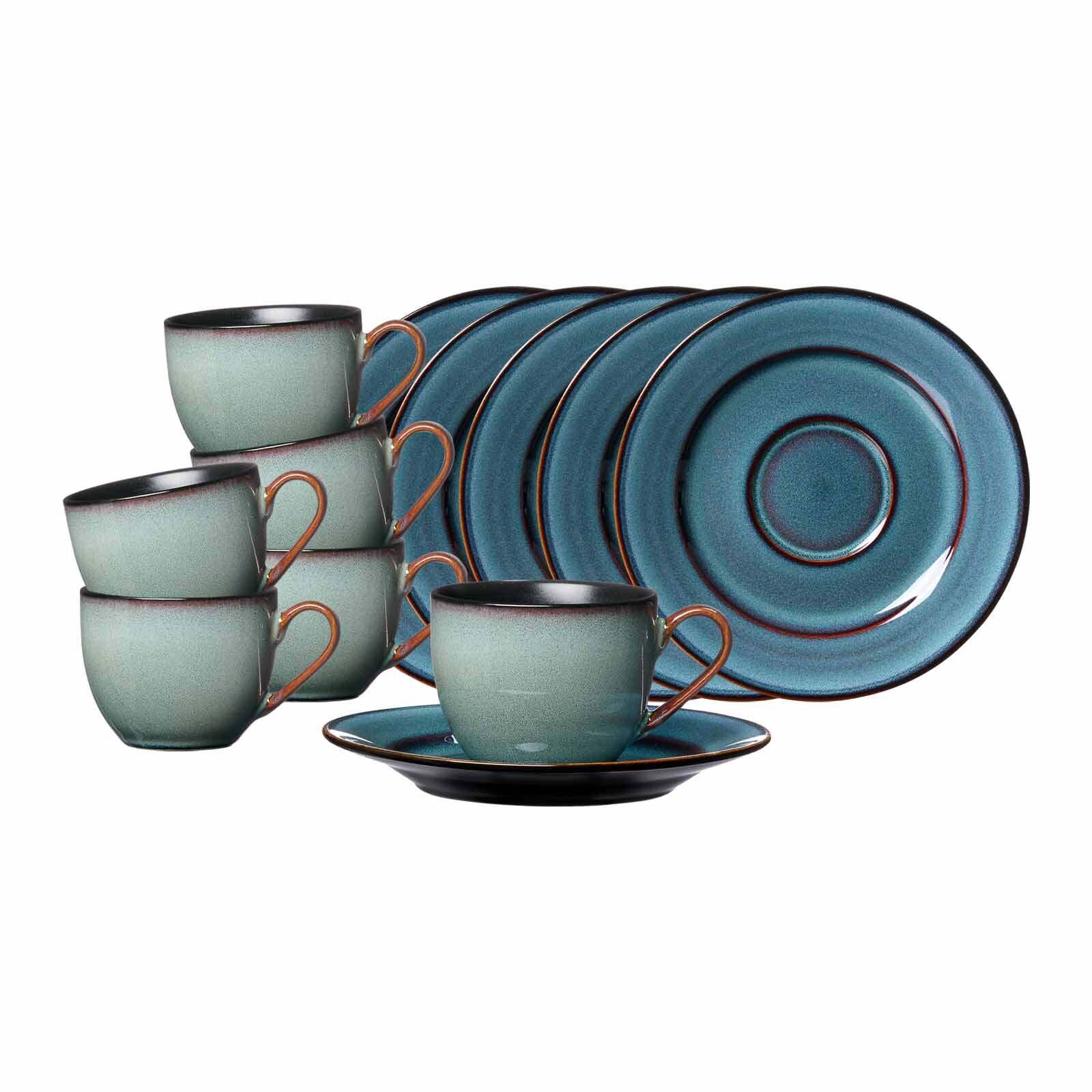 Ritzenhoff & Breker Espressotassen mit Untertassen Bali 90 ml 6er Set
