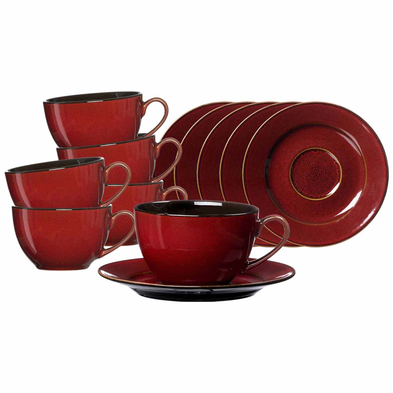 Ritzenhoff & Breker Kaffeetassen mit Untertassen Gambia 220 ml 6er Set - Bild 1