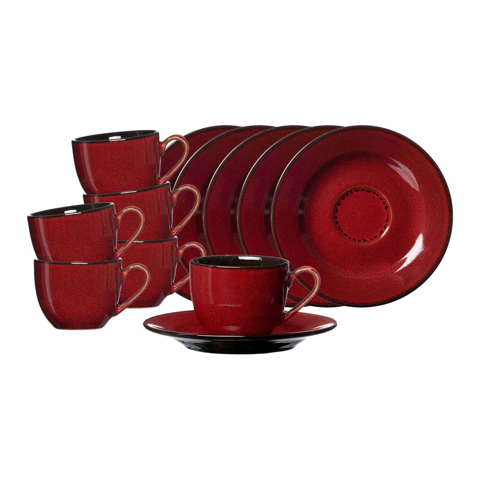Ritzenhoff & Breker Espressotassen mit Untertassen Gambia 90 ml 6er Set