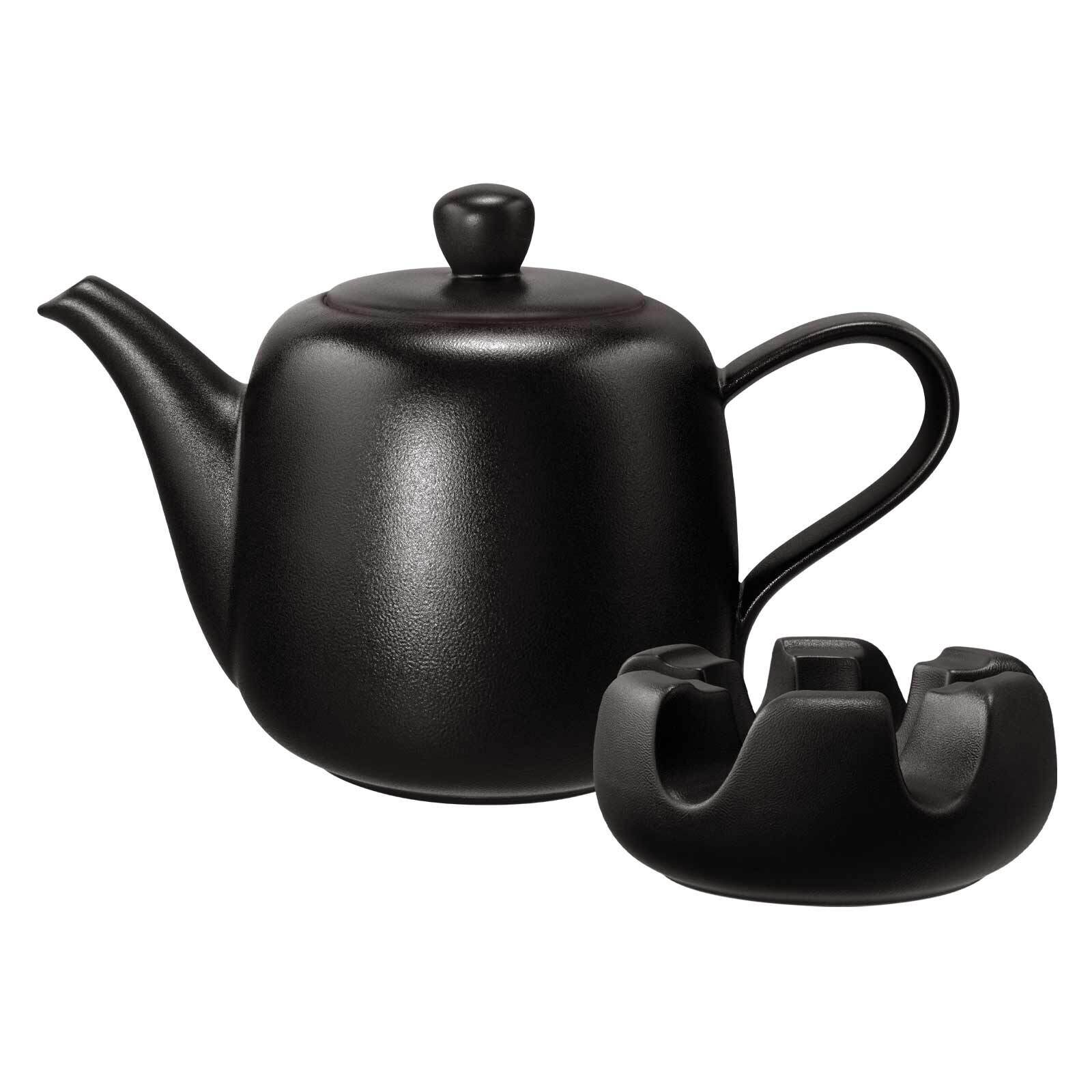 Seltmann Weiden Kanne mit Stövchen Liberty Velvet Black 1,6 l