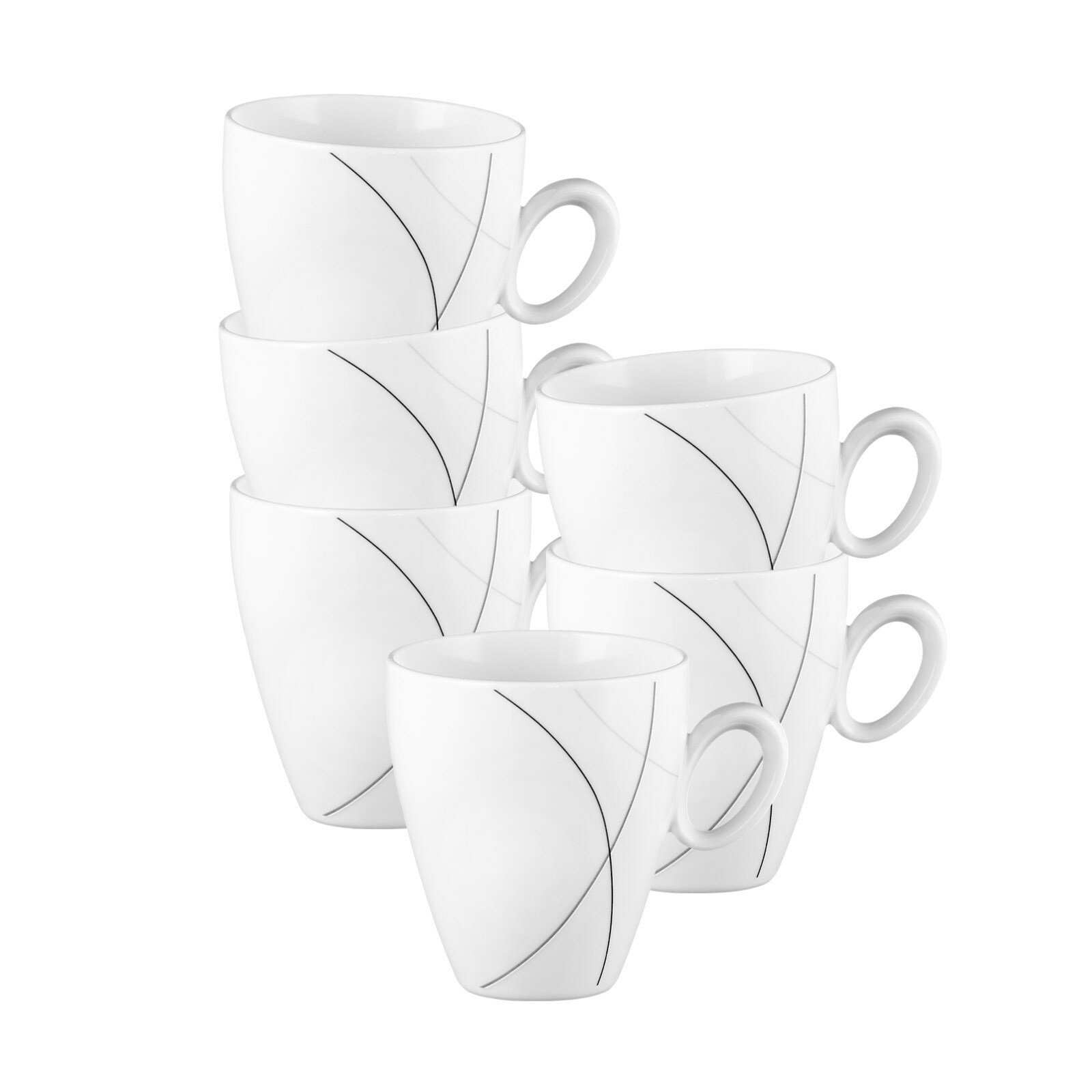 Seltmann Weiden Becher mit Henkel Trio Highline 0,3 l 6er Set - Bild 1