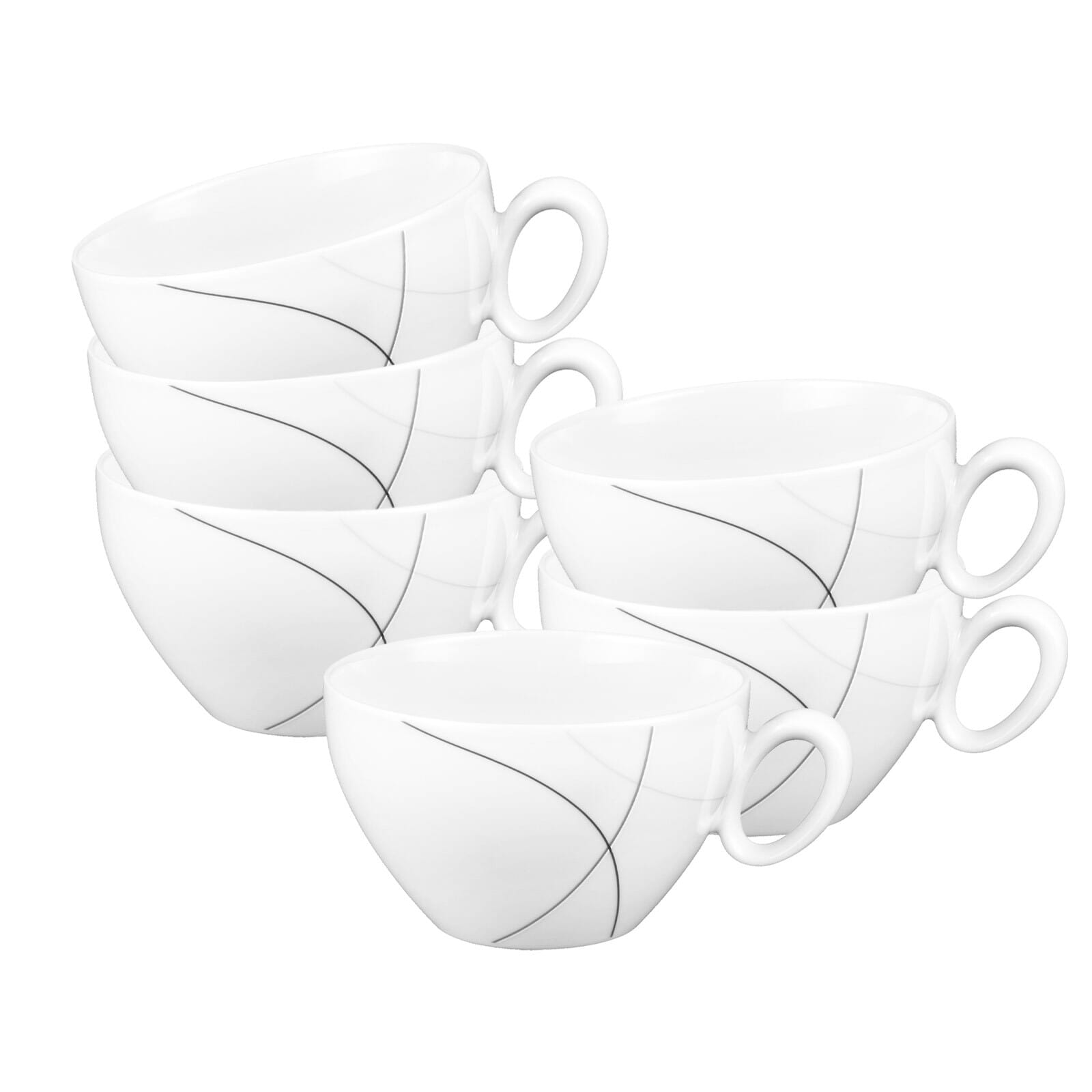 Seltmann Weiden Frühstückstassen Trio Highline 0,39 l 6er Set
