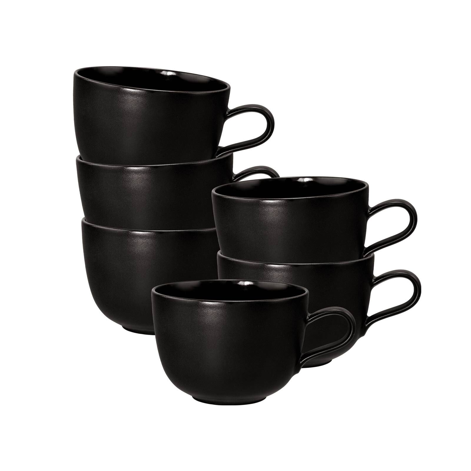 Seltmann Weiden Milchkaffeetassen Liberty Velvet Black 400 ml 6er Set