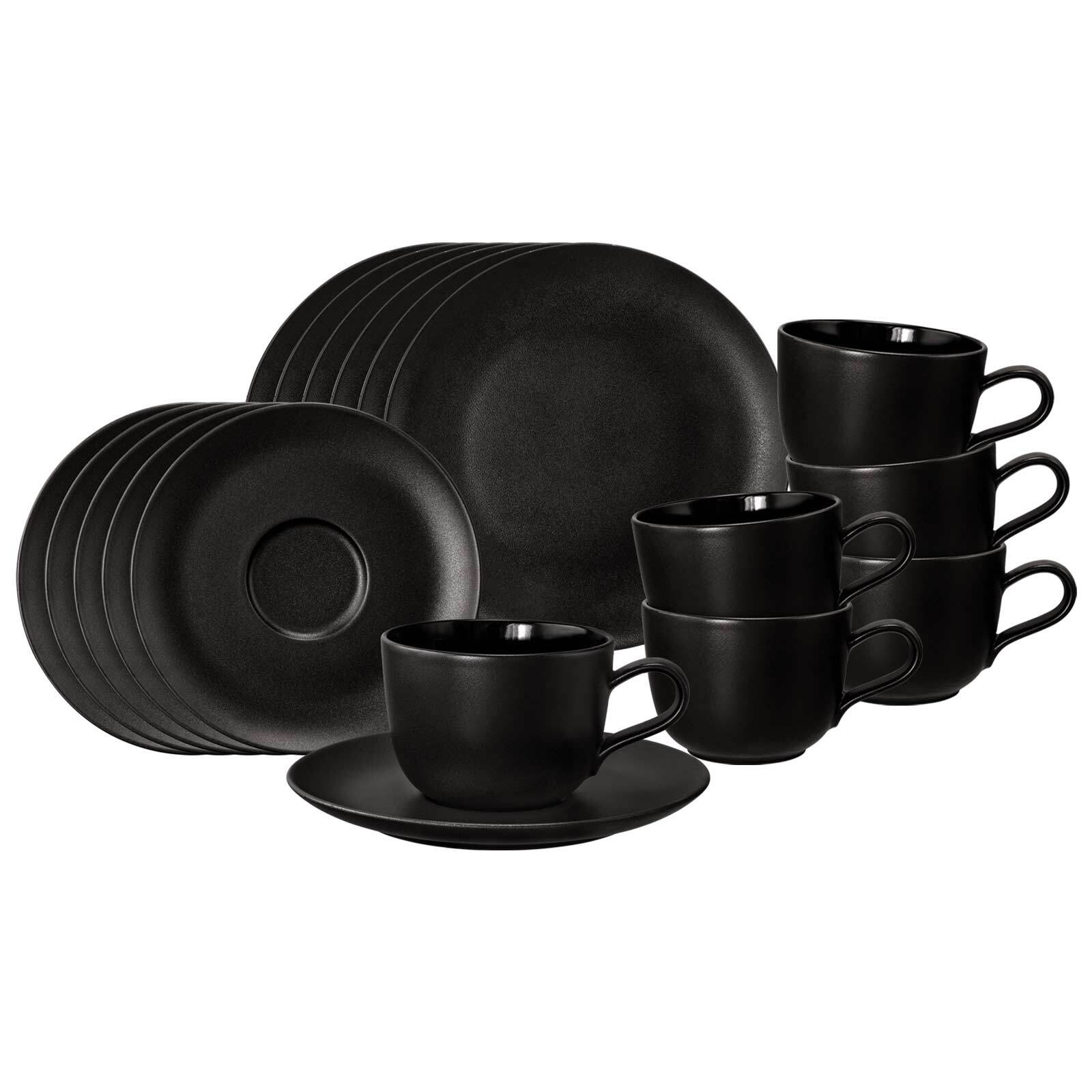 Seltmann Weiden Kaffeeservice Liberty Velvet Black 18er Set - Bild 1