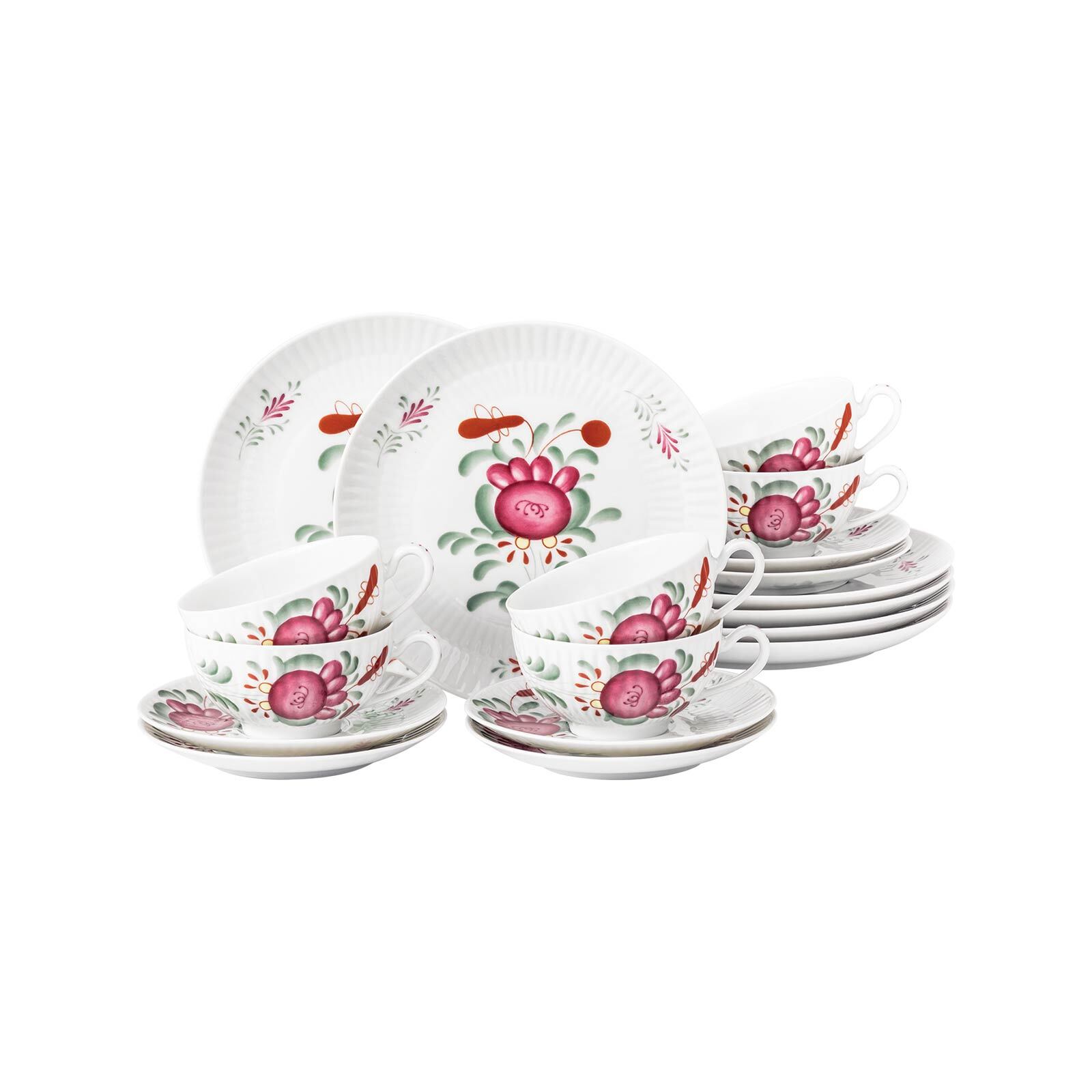 Seltmann Weiden Teeservice Amina Ostfriesenrose 6er Set - Bild 1