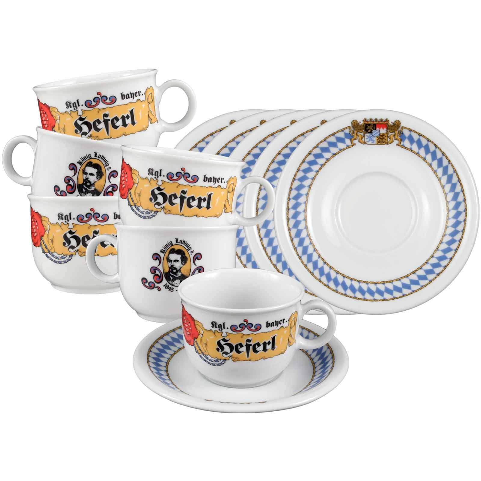 Seltmann Weiden Kaffeetassen mit Untertassen Compact Bayern 210 ml 6er Set - Bild 1
