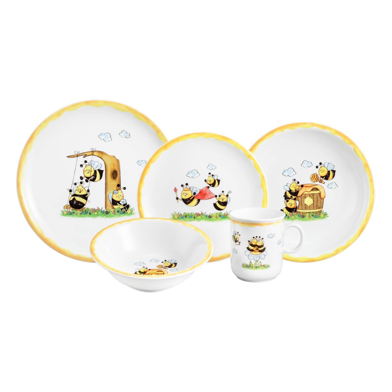 Seltmann Weiden Kindergeschirr Set Compact Flei&szlig;ige Bienen 5er Set - Bild 1