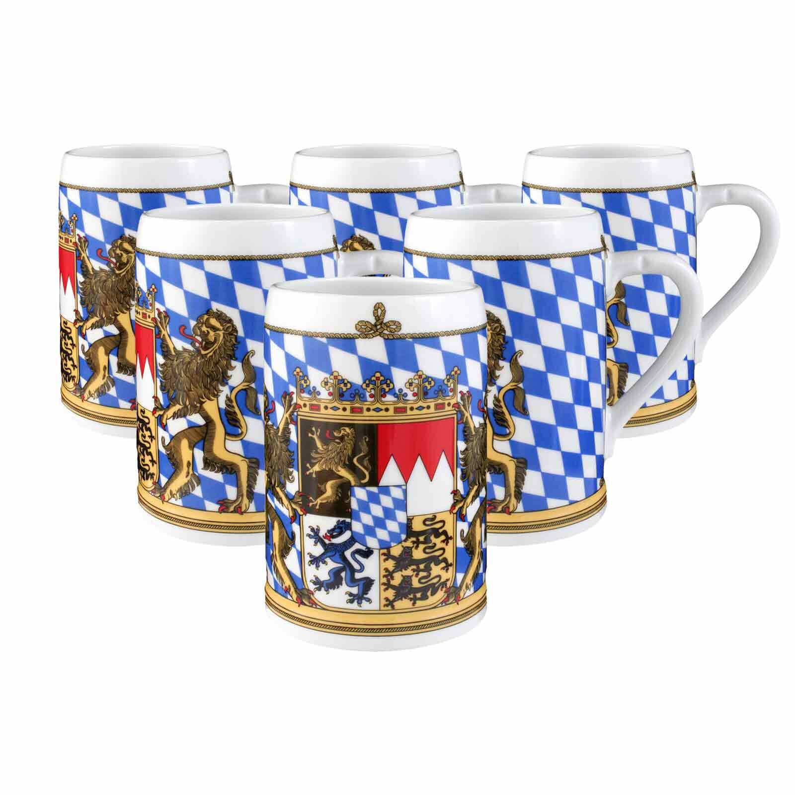 Seltmann Weiden Bierkr&uuml;ge ohne Deckel Compact Bayern 0,75 l 6er Set - Bild 1