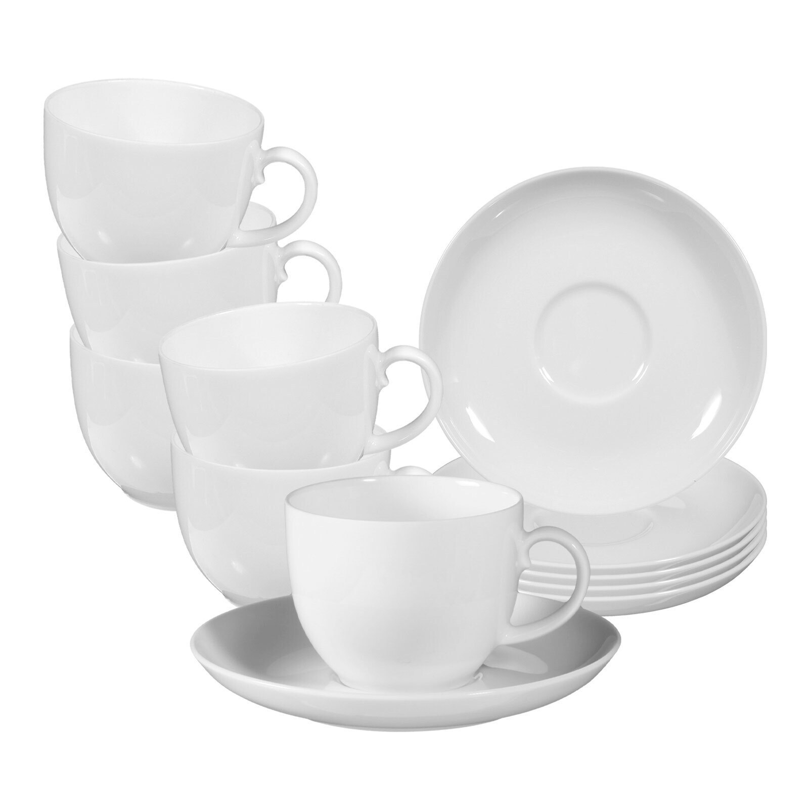 Seltmann Weiden Kaffeetassen mit Untertassen Rondo/Liane 0,21 l 6er Set