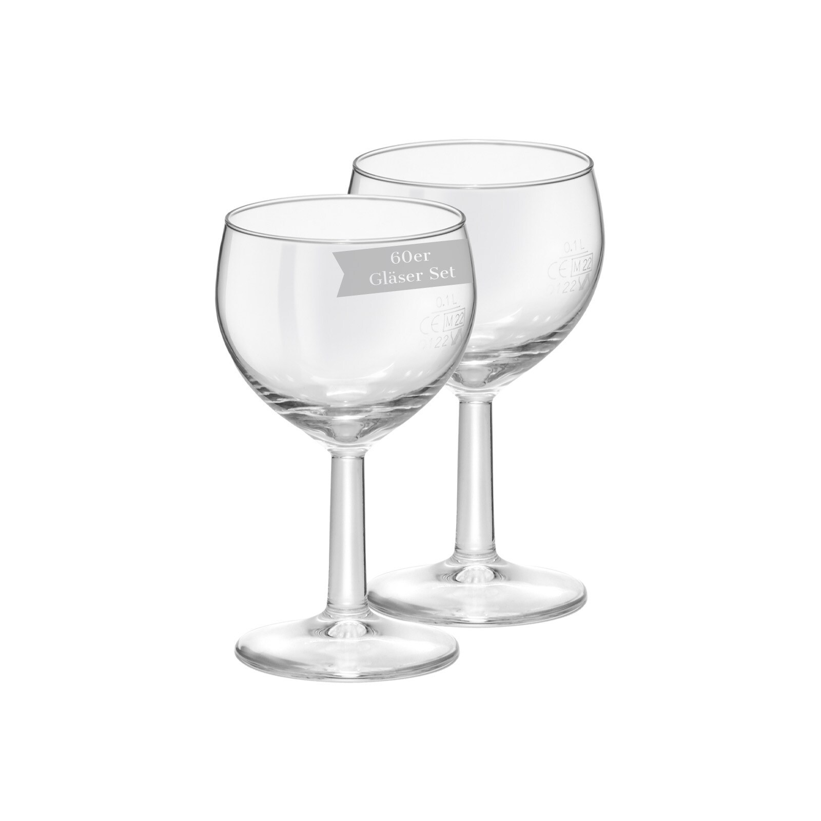 Van Well Weingläser geeicht Ballon Profi 0,1 l 60er Set