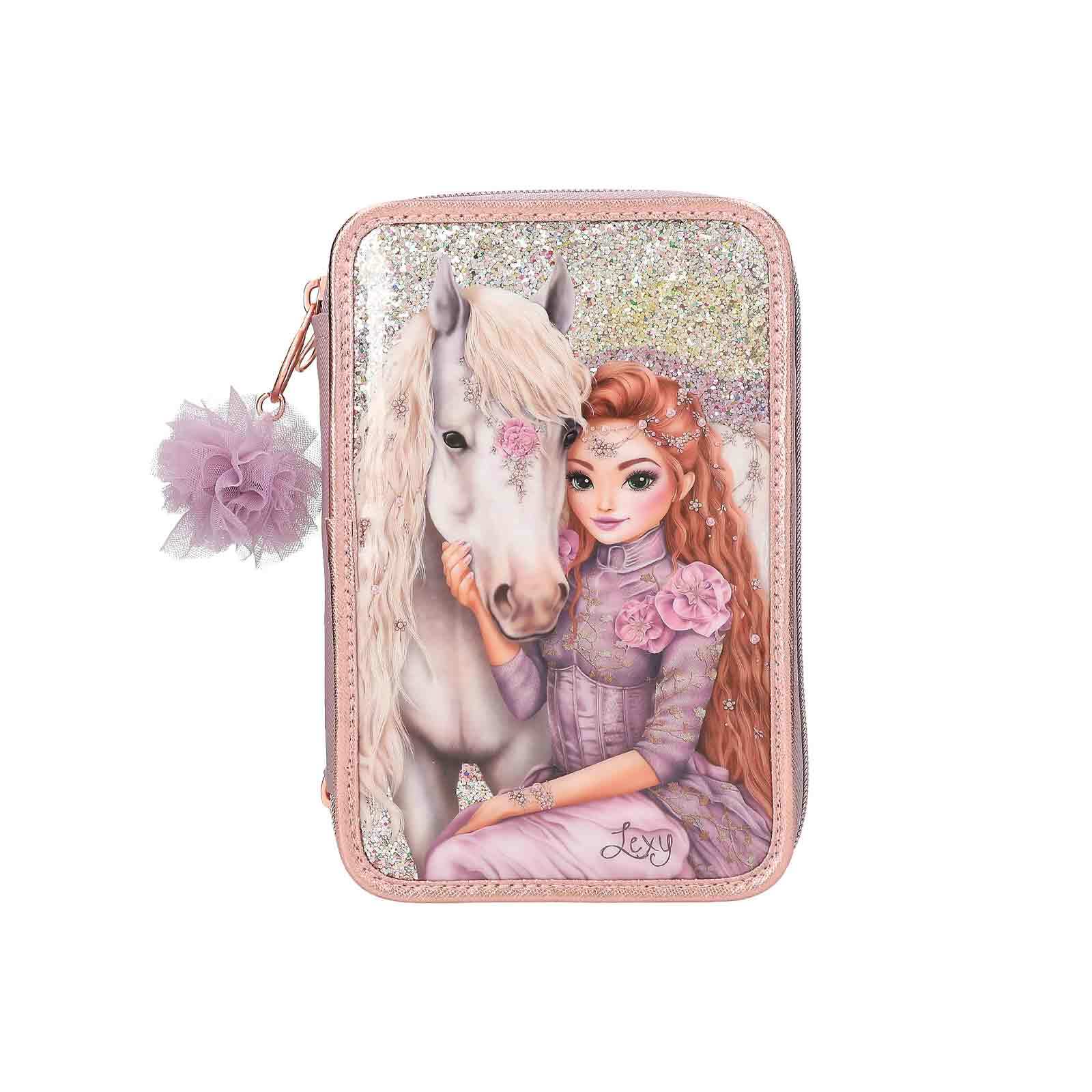 Depesche 3-Fach Federtasche VIVA VIOLET inkl. Stifte TOPModel 7,5 x 13 x 20 cm - Bild 1