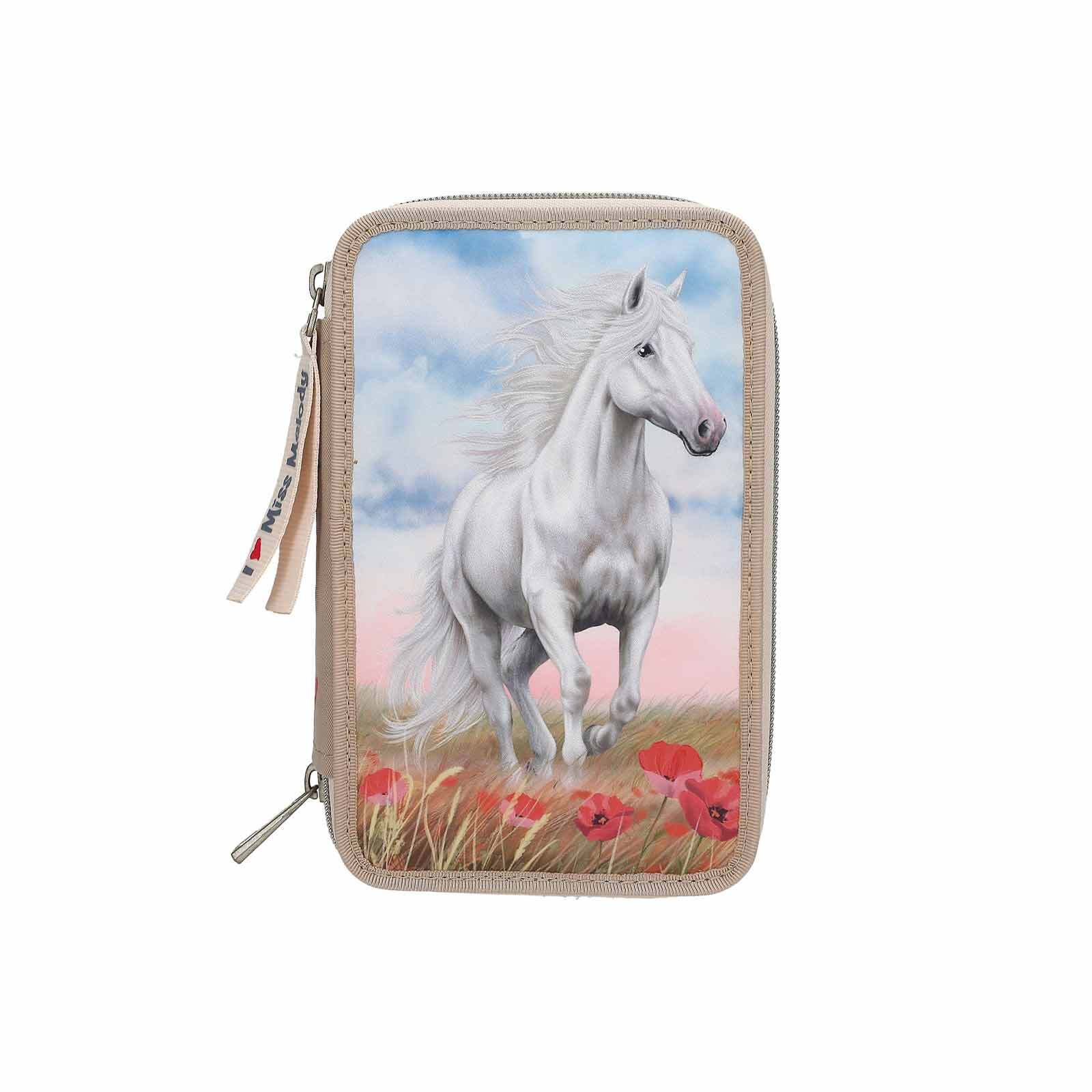 Depesche 3-Fach Federtasche Poppy Sand Miss Melody 20 x 13 x 7,5 cm - Bild 1