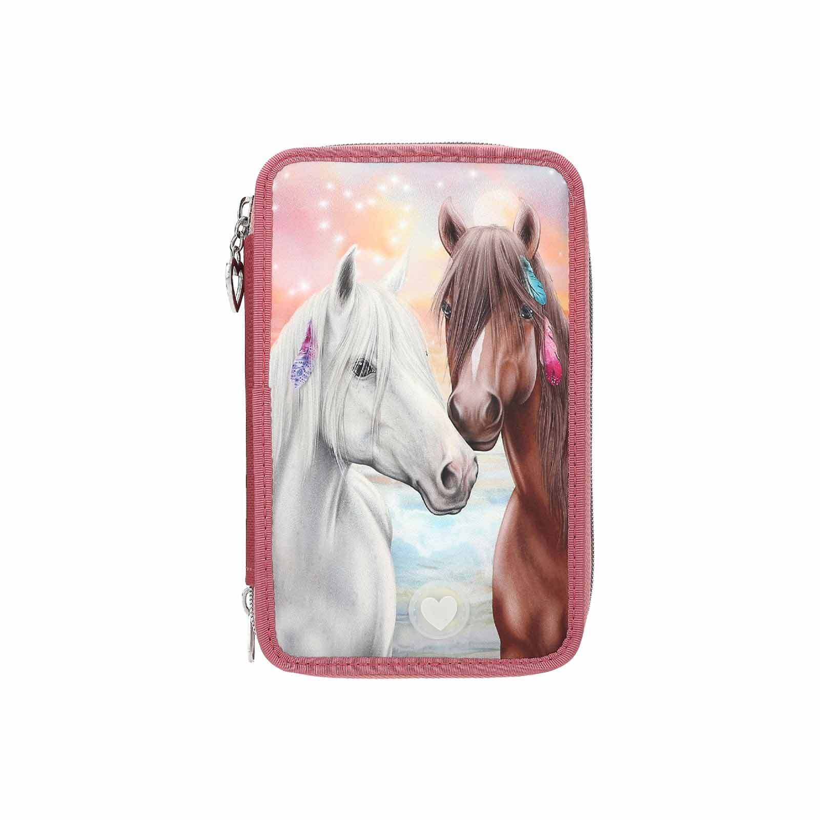 Depesche 3-Fach Federtasche LED Pferde Miss Melody 20 x 13 x 7,5 cm - Bild 1