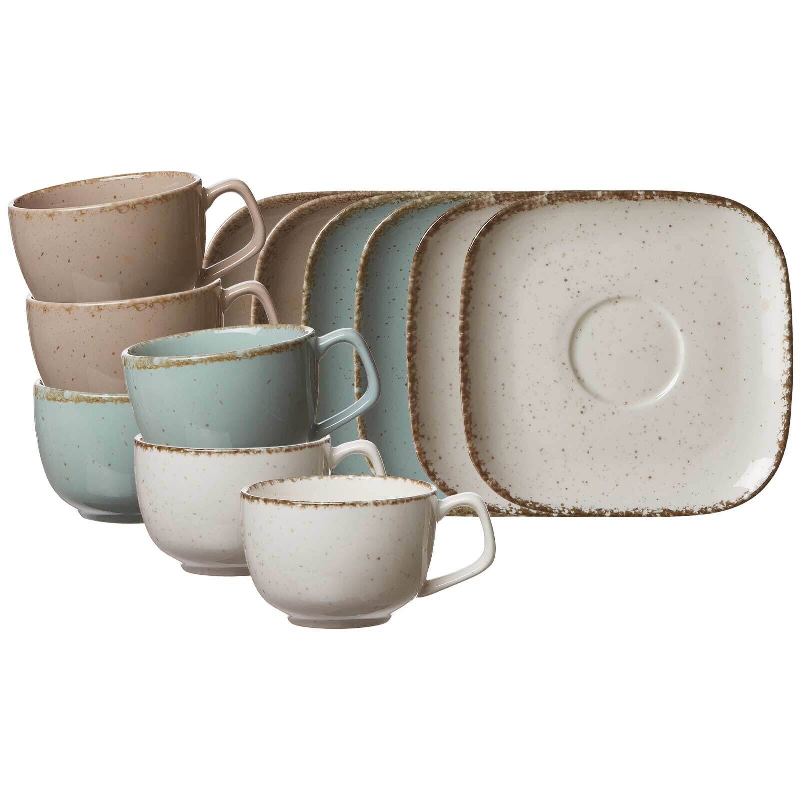 Kaffeetassen mit Untertassen Casa  6er Set