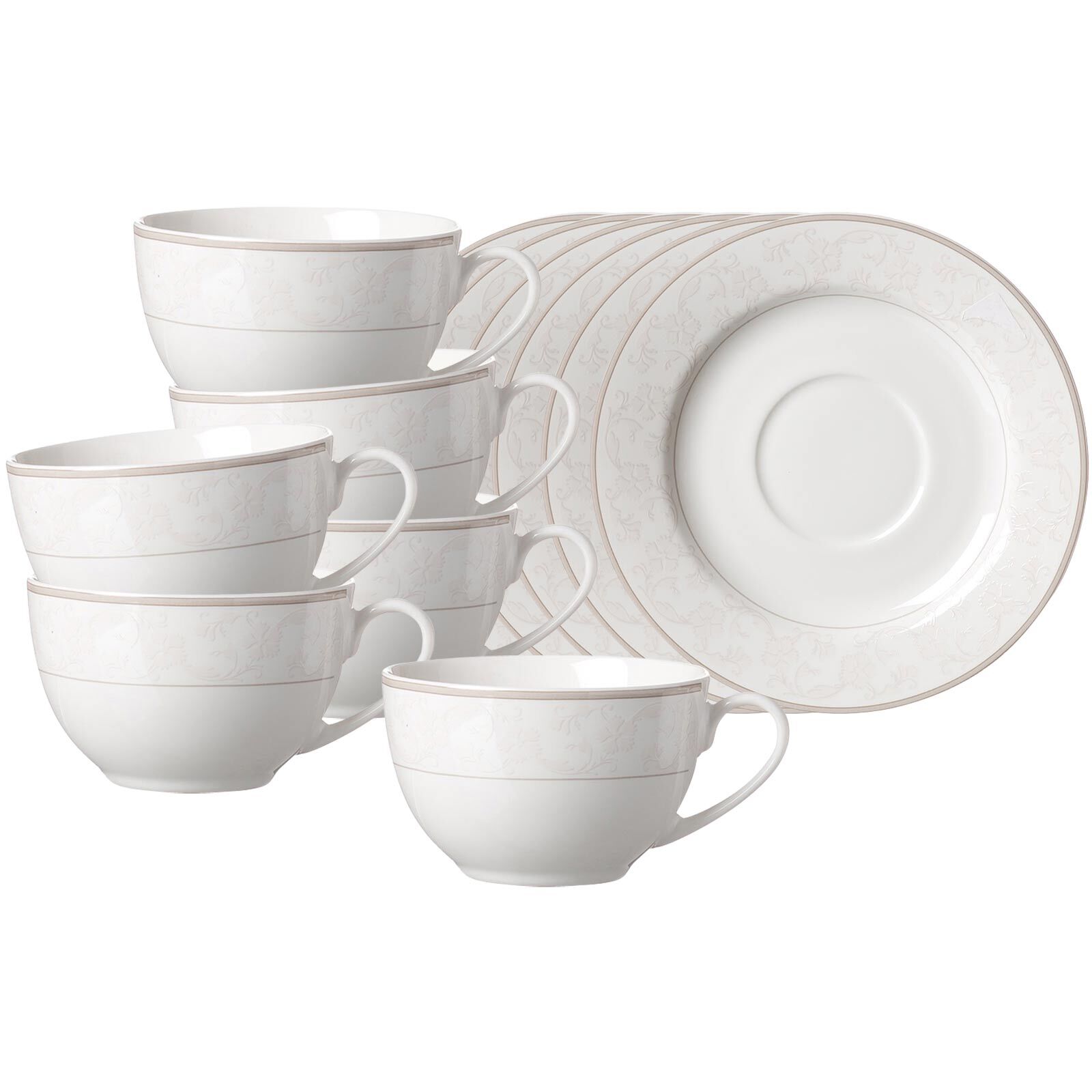 Ritzenhoff & Breker Kaffeetassen mit Untertassen Isabella 250 ml 6er Set - Bild 1