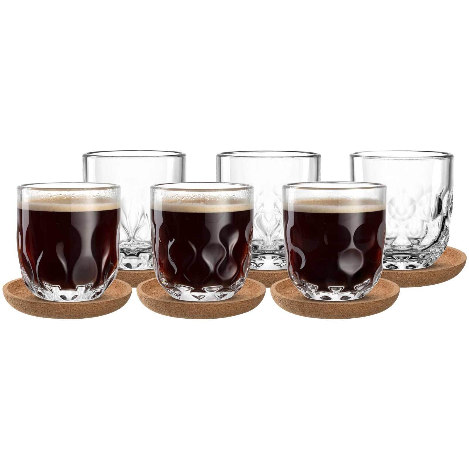 Leonardo Kaffeegläser mit Untersetzer Gocce 220 ml 6er Set | 04262517042102
