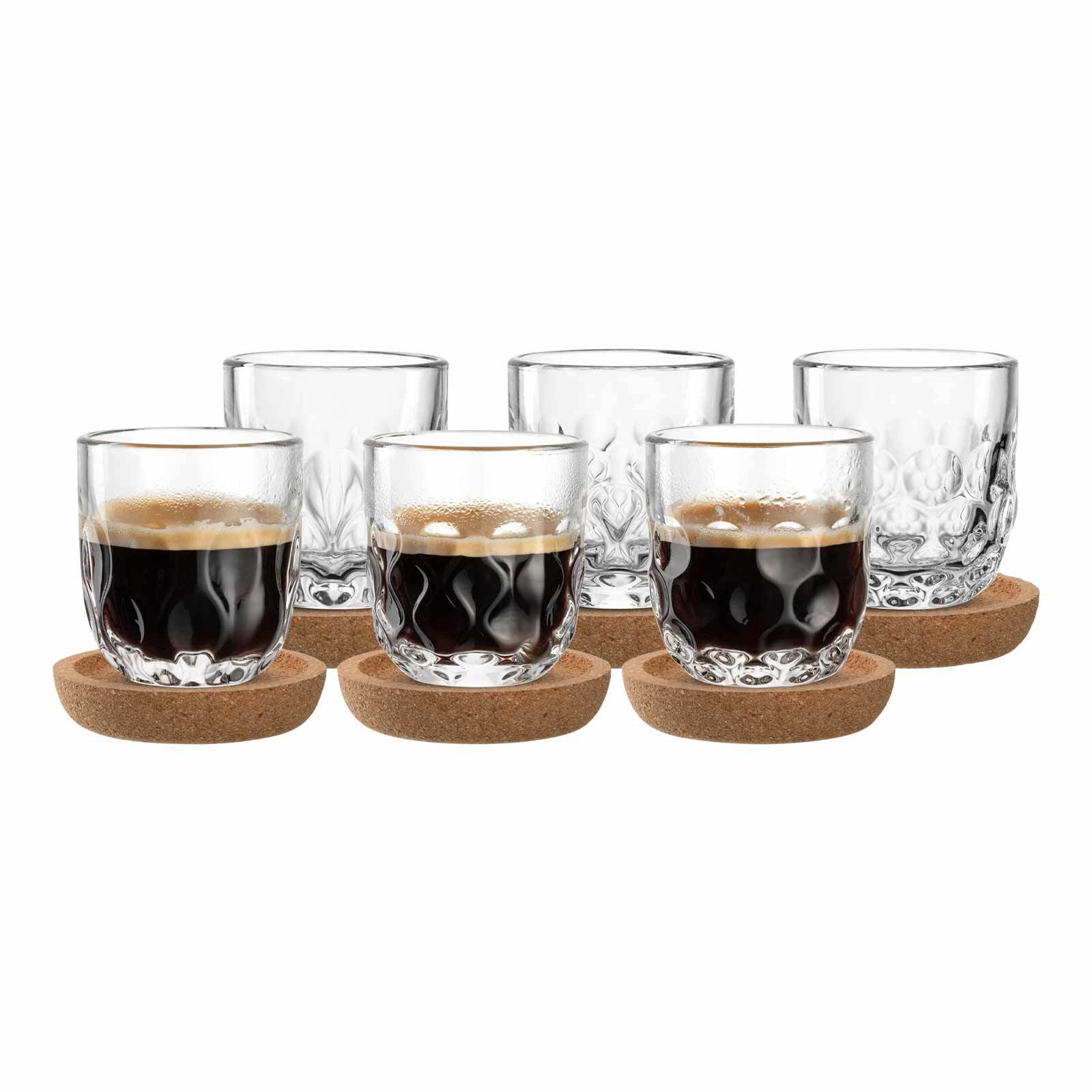 Leonardo Espressogl&auml;ser mit Untersetzer Gocce 60 ml 6er Set - Bild 1