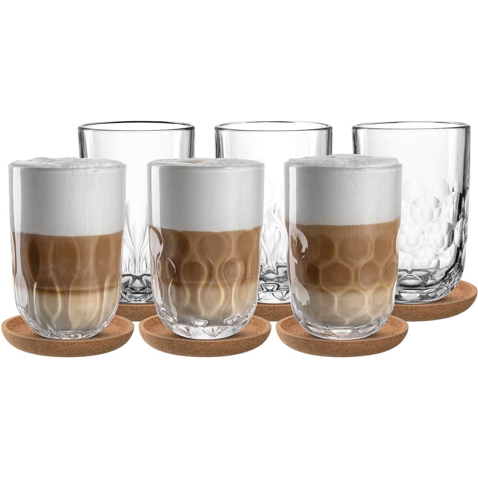 Leonardo Latte Macchiato Gl&auml;ser mit Untersetzer Gocce 390 ml 6er Set - Bild 1
