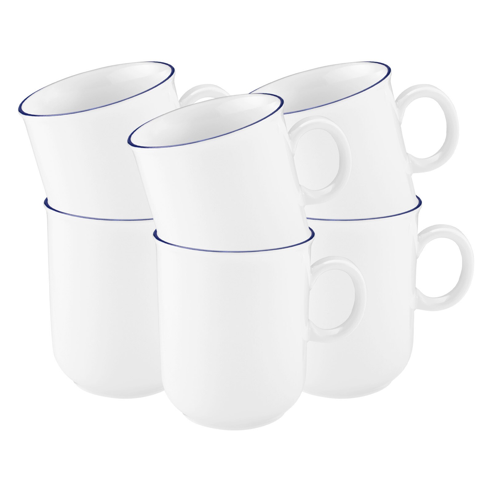 Seltmann Weiden Henkelbecher Compact Blaurand 250 ml 6er Set