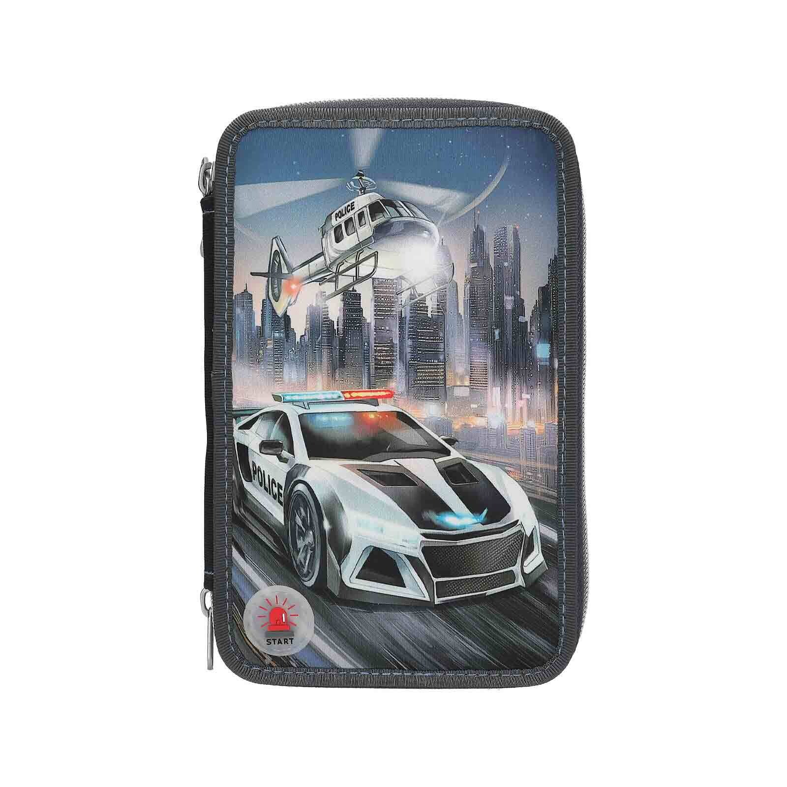 Depesche 3-Fach Federtasche LED Monster Cars 7,5 x 13 x 20 cm