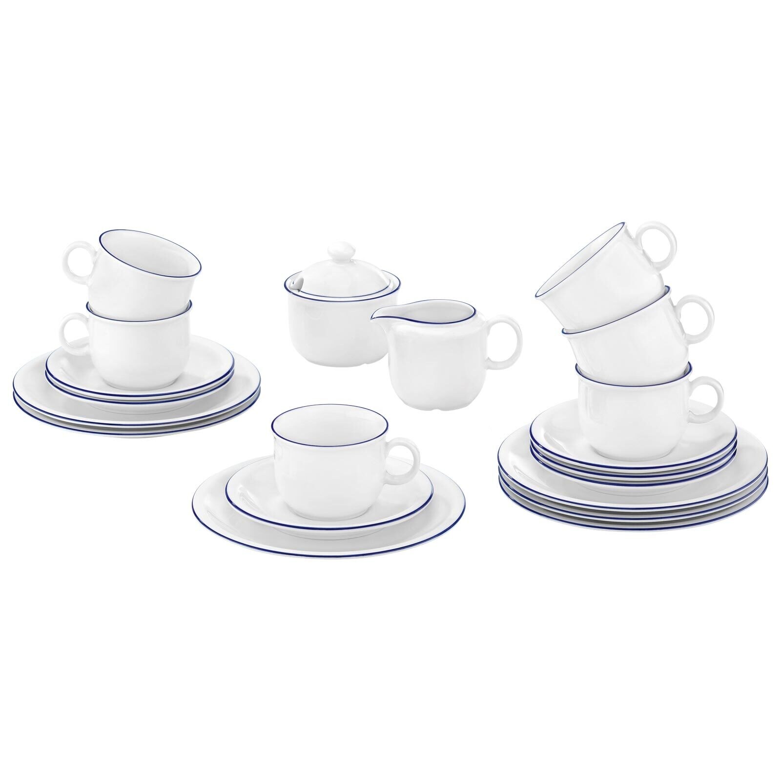 Kaffeeservice Compact Blaurand 20er Set