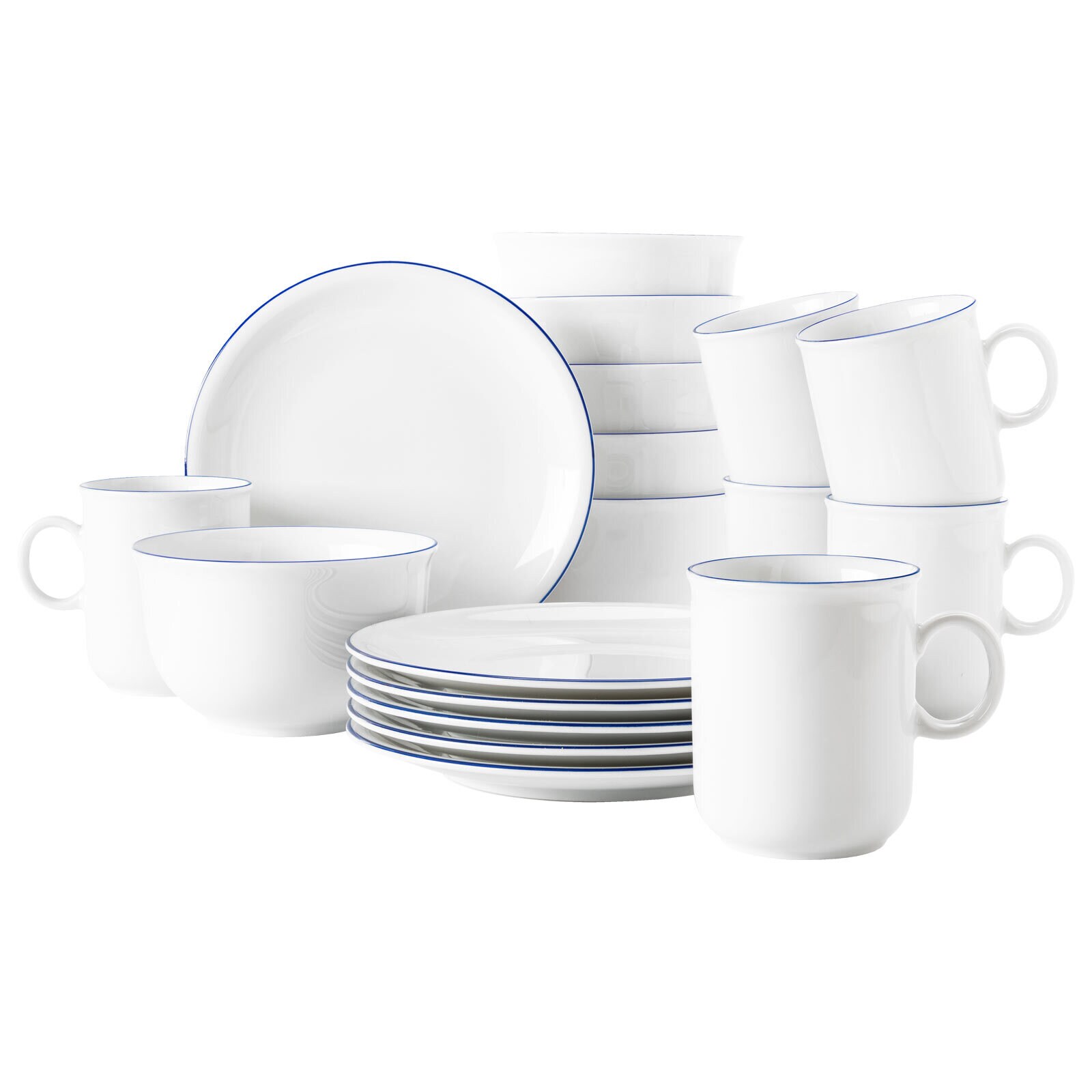 Seltmann Weiden Frühstücks-Set Compact Blaurand 18-tlg.