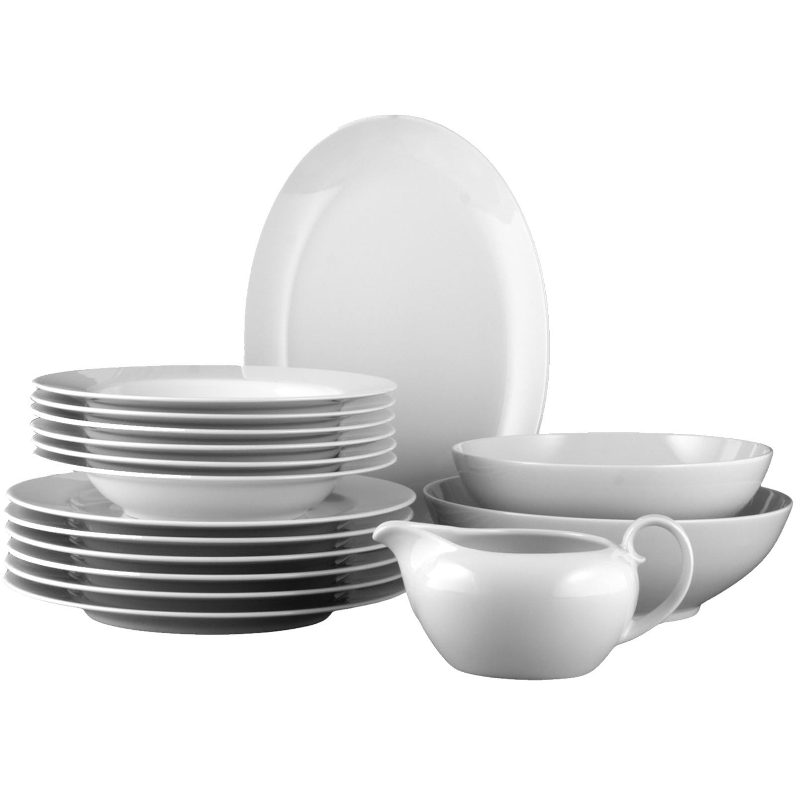 Seltmann Weiden Tafelservice Rondo Liane Wei&szlig; 16er Set - Bild 1