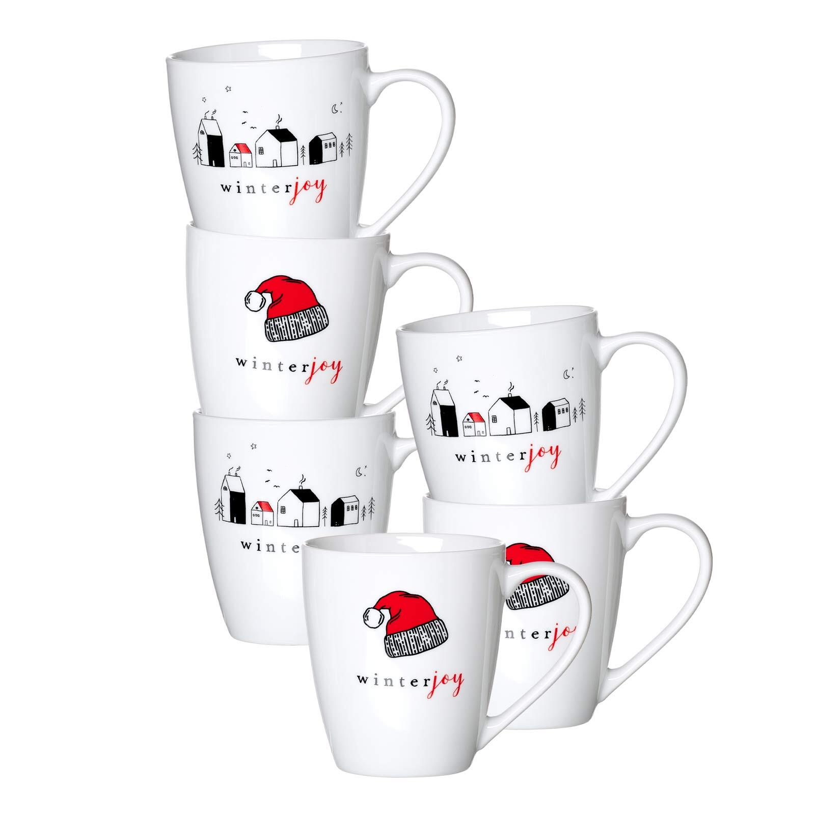 Ritzenhoff & Breker Henkelbecher Winter Joy Red 360 ml 6er Set - Bild 1